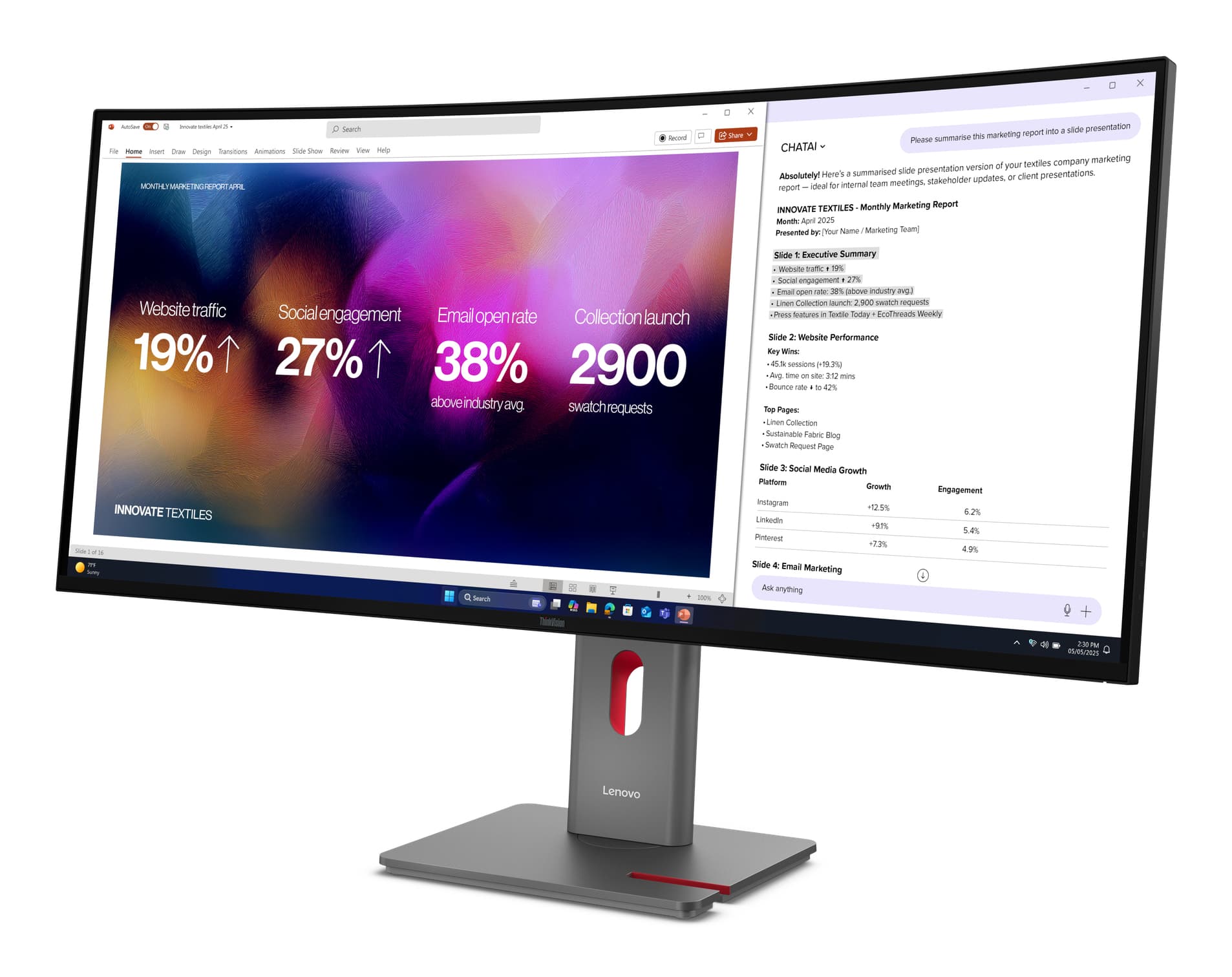 Lenovo ThinkVision P40WD-40 Monitor — miniatura 3