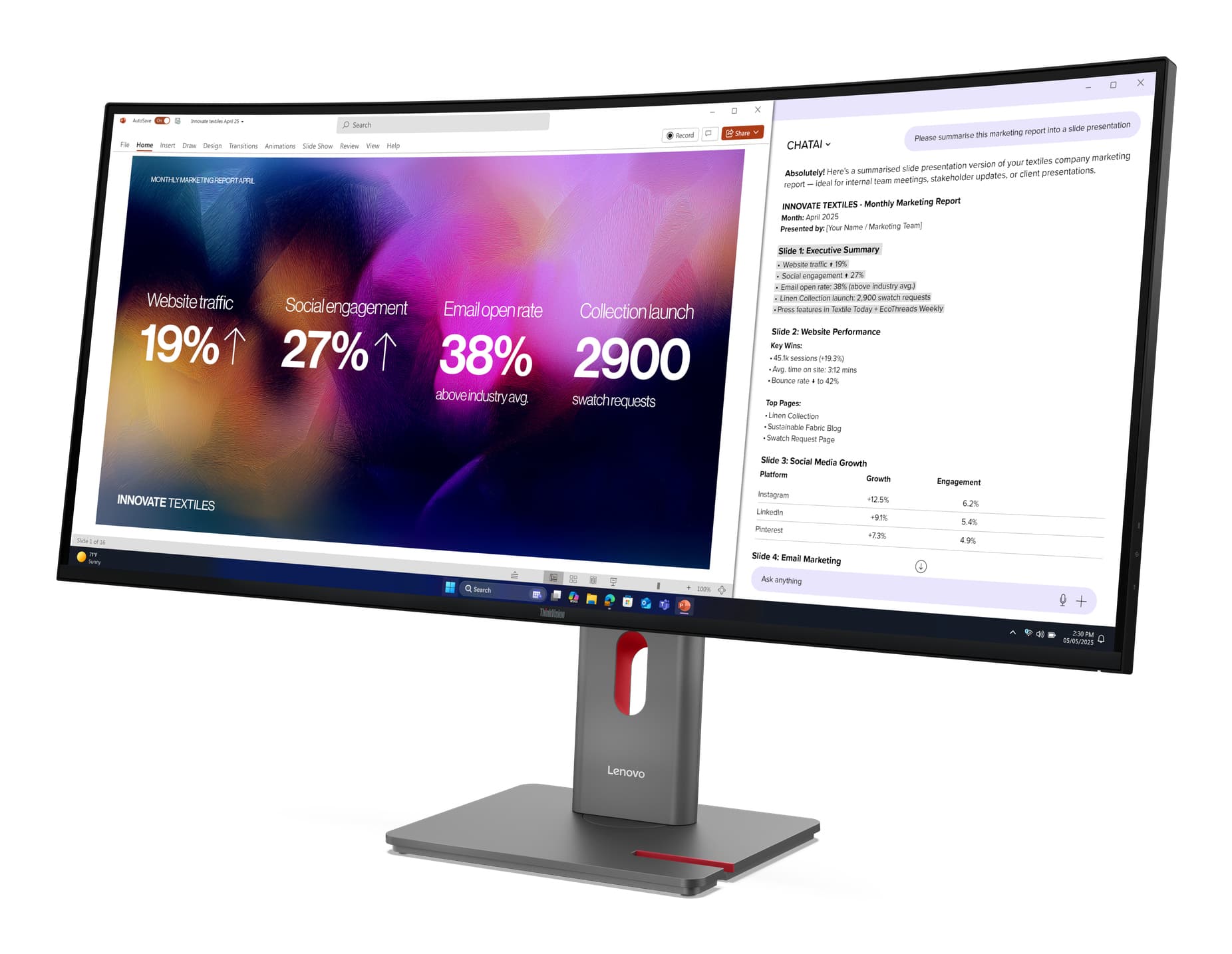 Lenovo ThinkVision P40WD-40 Monitor — miniatura 4