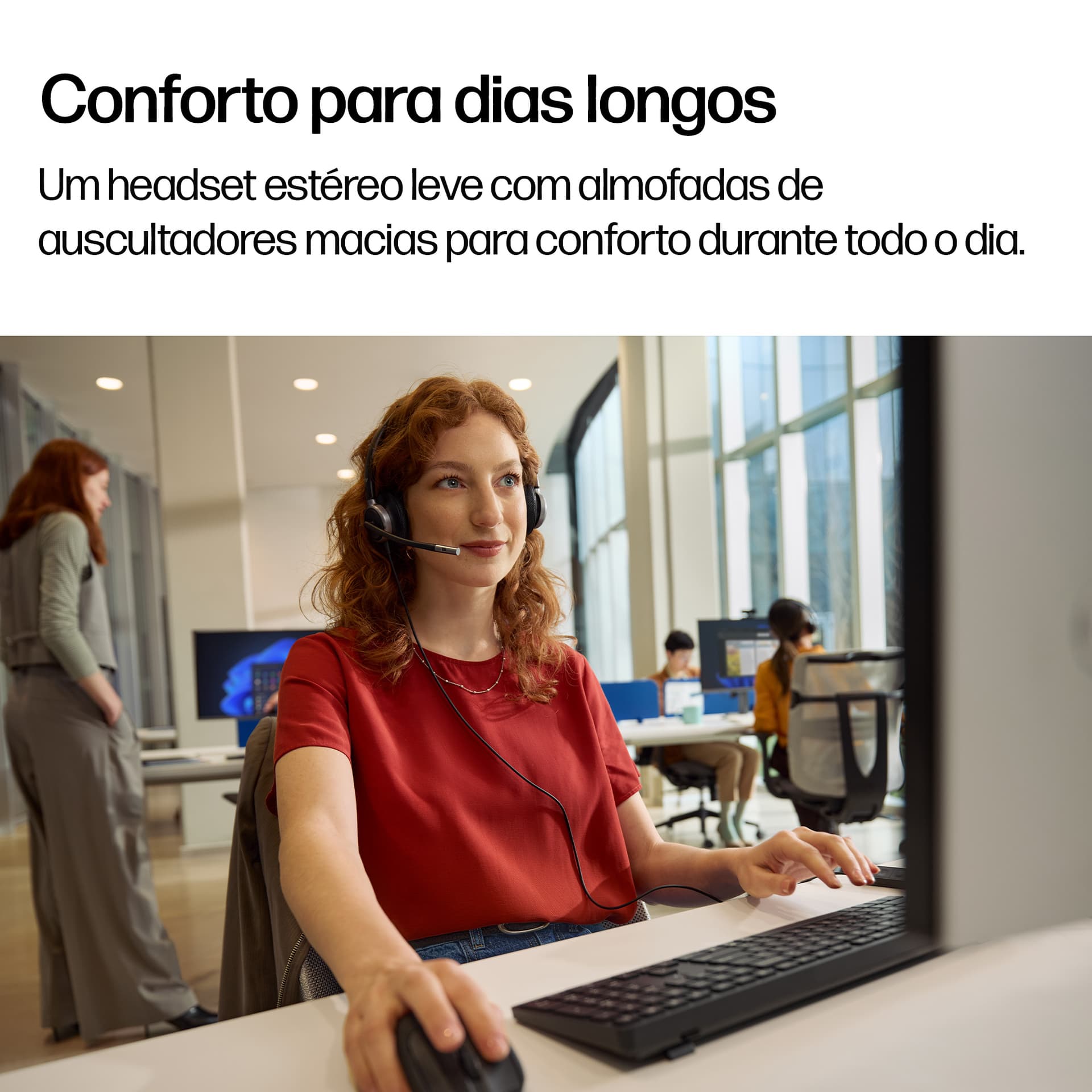HP Poly Headset estéreo USB com fios Mission 625 (a granel) — miniatura 5