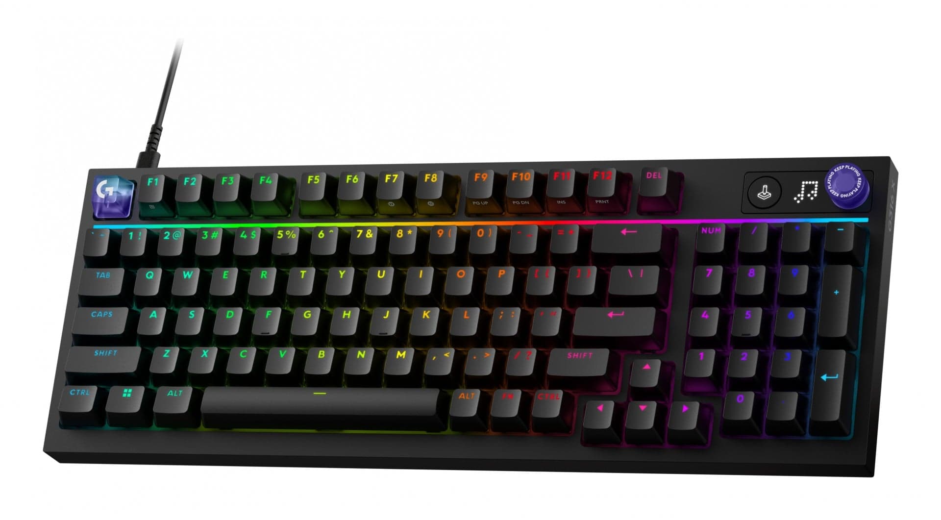 Logitech G G316 X 98 - Teclado - 98% - luz traseira - USB - QWERTY - Inglês Internacional - interruptor: Tactile - preto - Layout Inglês, miniatura 3