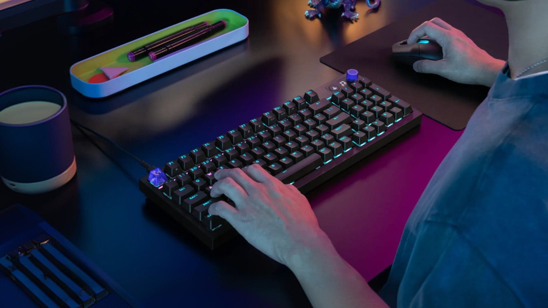 Logitech G G316 X 98 - Teclado - 98% - luz traseira - USB - QWERTY - Inglês Internacional - interruptor: Tactile - preto - Layout Inglês, miniatura 4