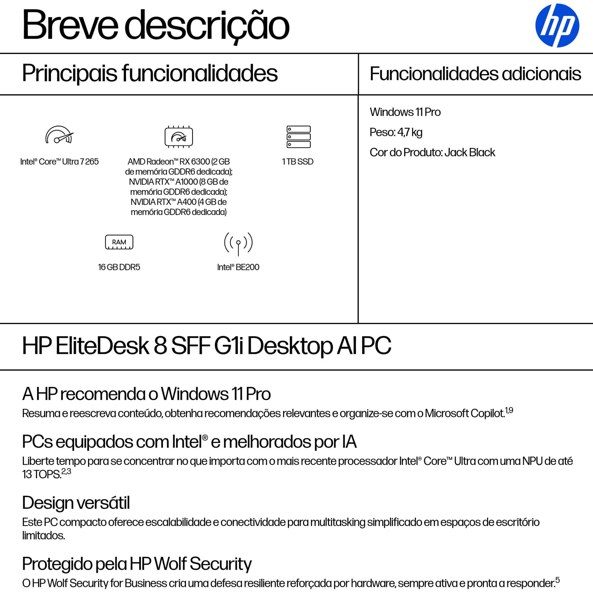 HP EliteDesk 8 SFF G1i AI PC — miniatura 3