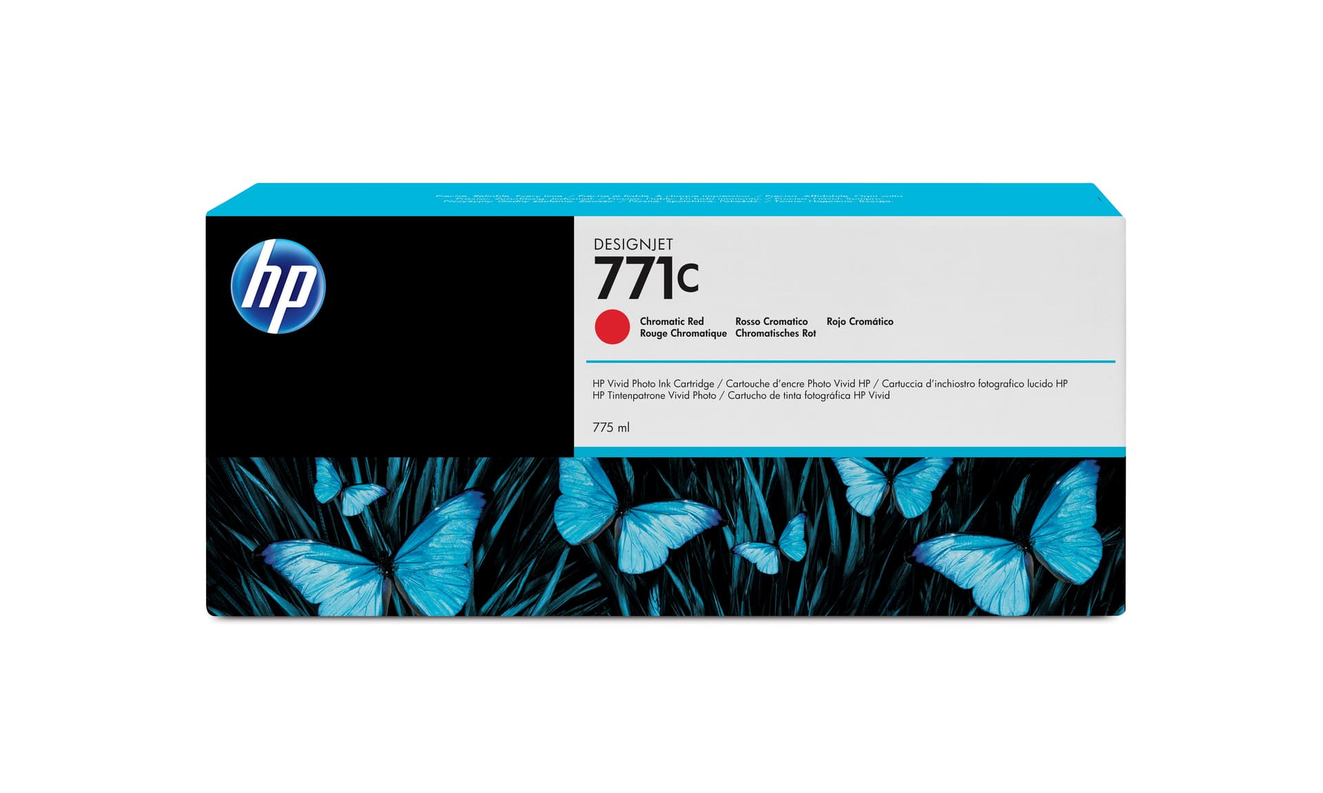 HP Tinteiro DesignJet 771C Vermelho Cromático de 775 ml, miniatura 1