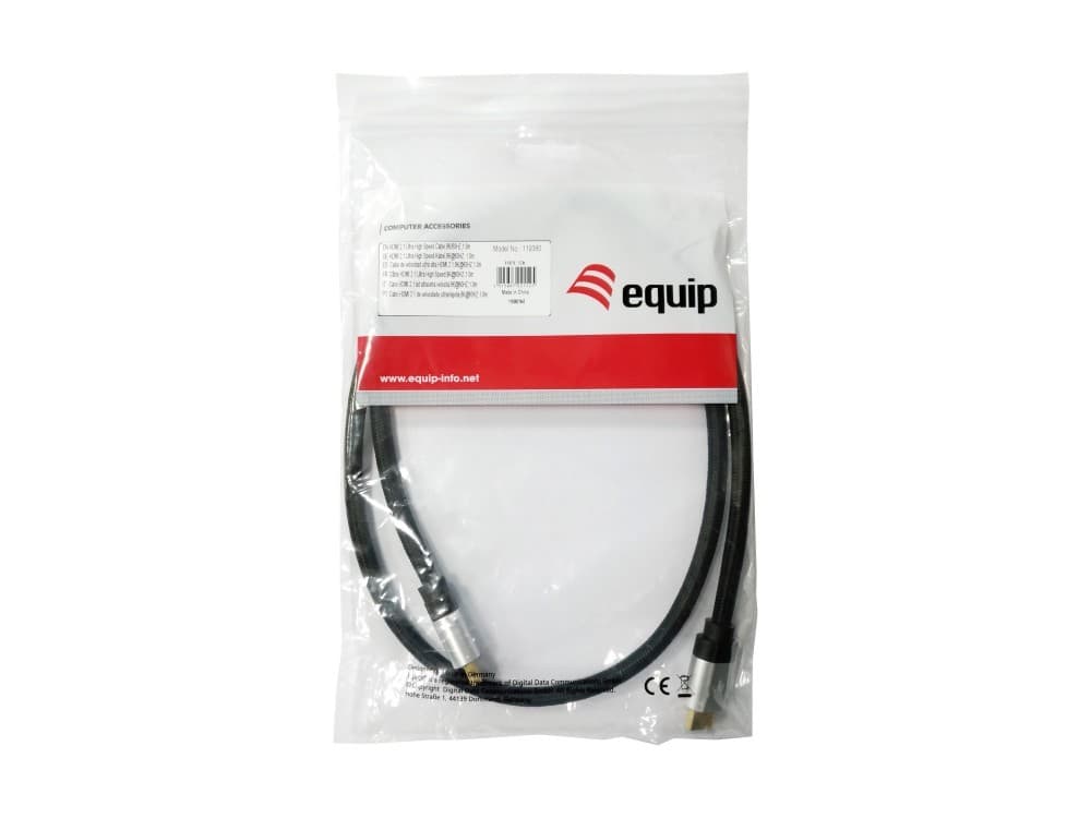 EQUIP CABO HDMI 2.1 ULTRA HIGH SPEED 8K/60HZ 15MT PRETO — miniatura 3