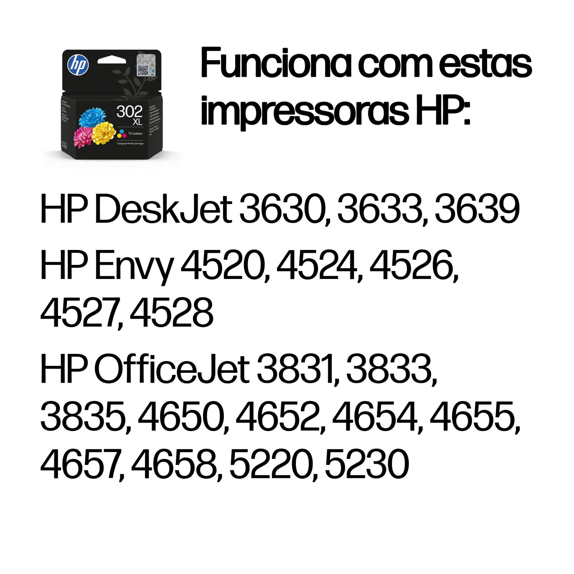 HP Tinteiro original 302XL Tricolor de elevado rendimento — miniatura 2