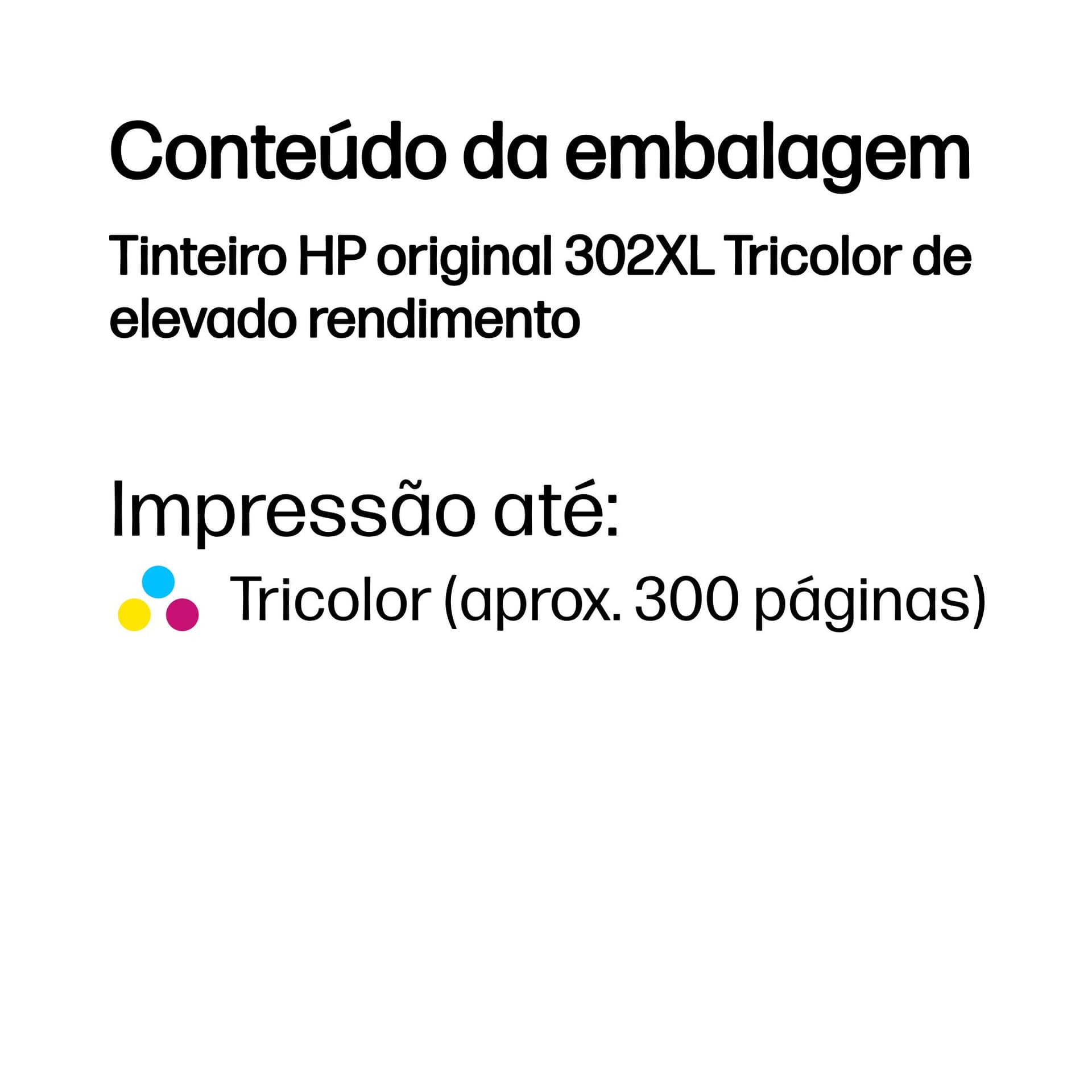 HP Tinteiro original 302XL Tricolor de elevado rendimento — miniatura 3