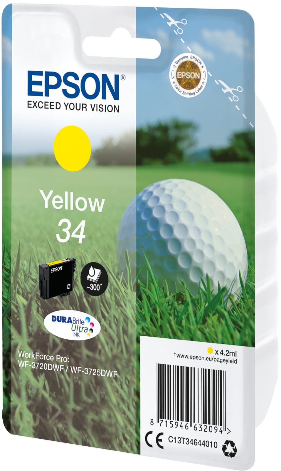 Epson Golf ball 34 Conjunto individual amarelo DURABrite Ultra Bola de golfe — miniatura 1