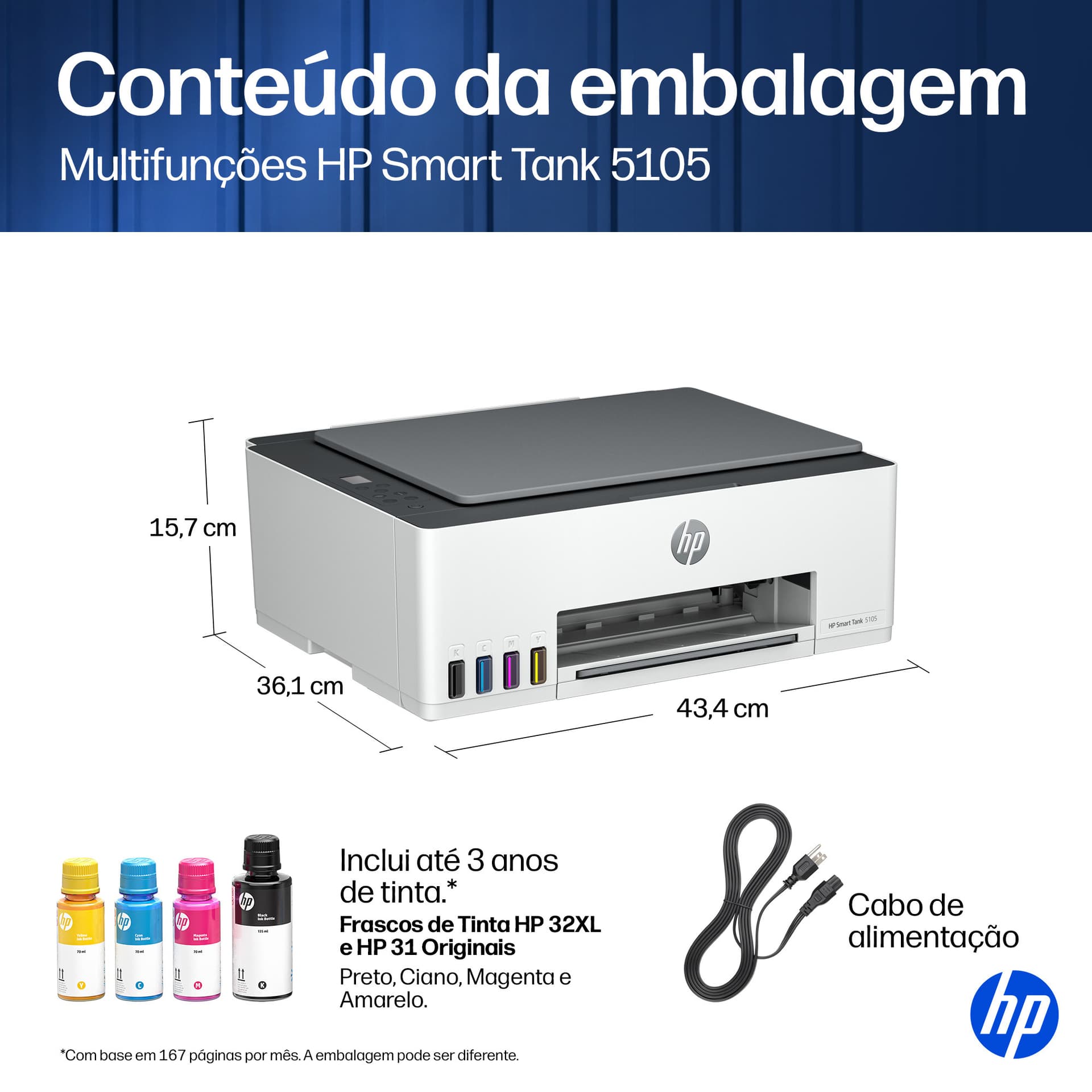 HP Smart Tank 5105 Sem fios All-in-One Cor Impressora, Copiadora, Scanner, miniatura 6