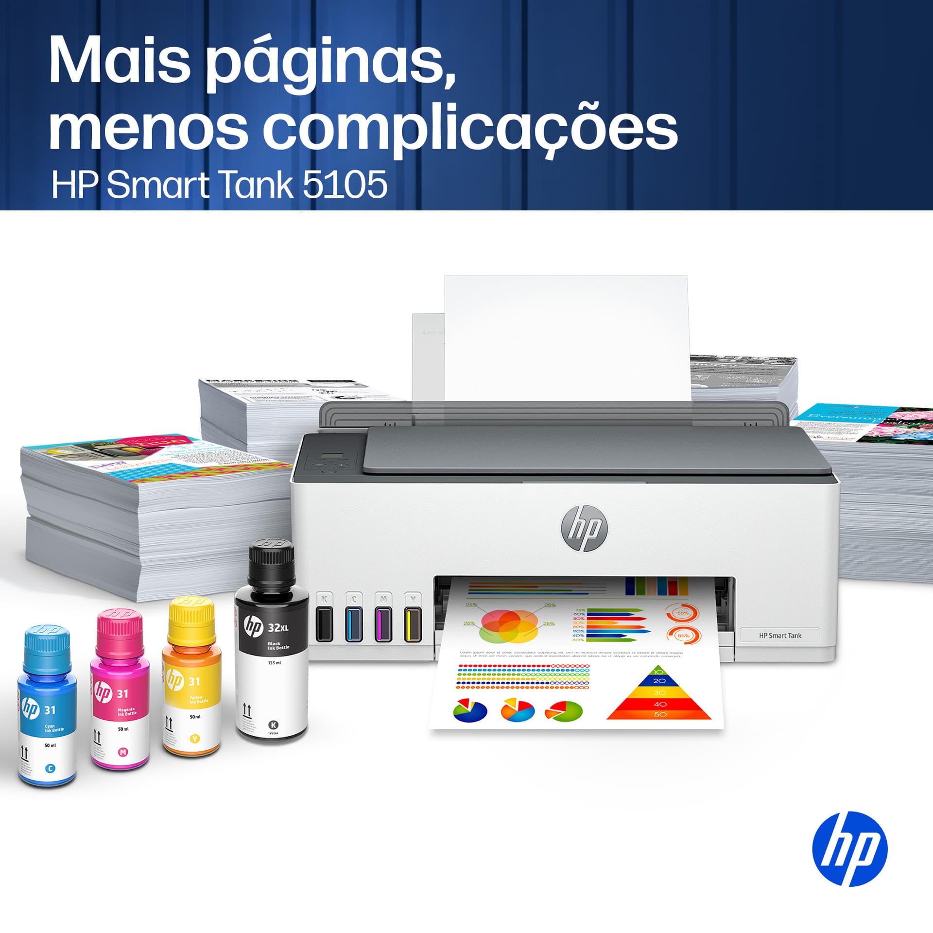 HP Smart Tank 5105 Sem fios All-in-One Cor Impressora, Copiadora, Scanner, miniatura 10