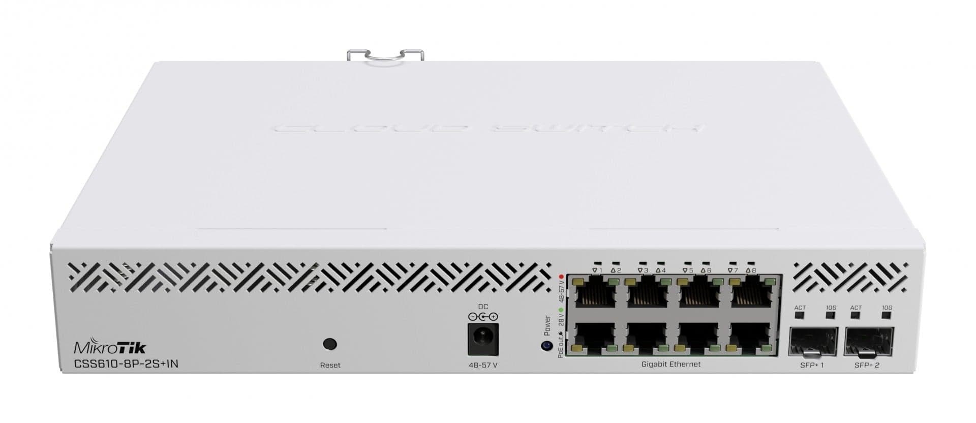 Mikrotik CSS610-8P-2S+IN network switch Managed Gigabit Ethernet (10/100/1000) Power over Ethernet (PoE) White, miniatura 2