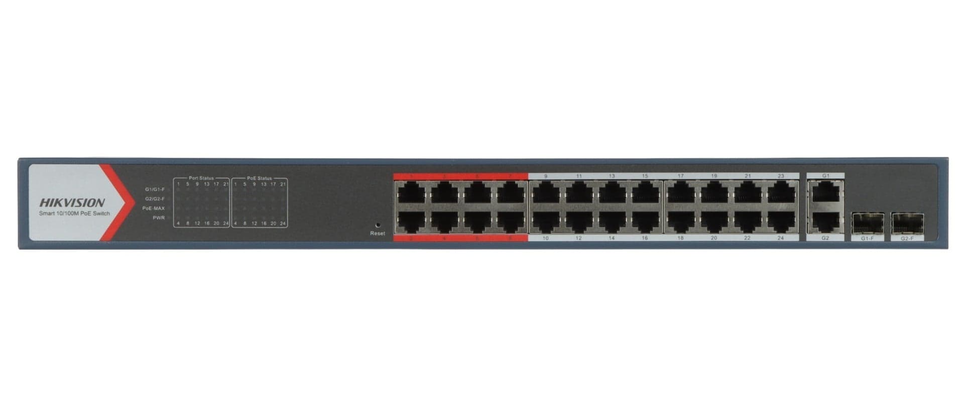 HIKVISION SWITCH 24 PORT FAST ETHERNET SMART POE — miniatura 2