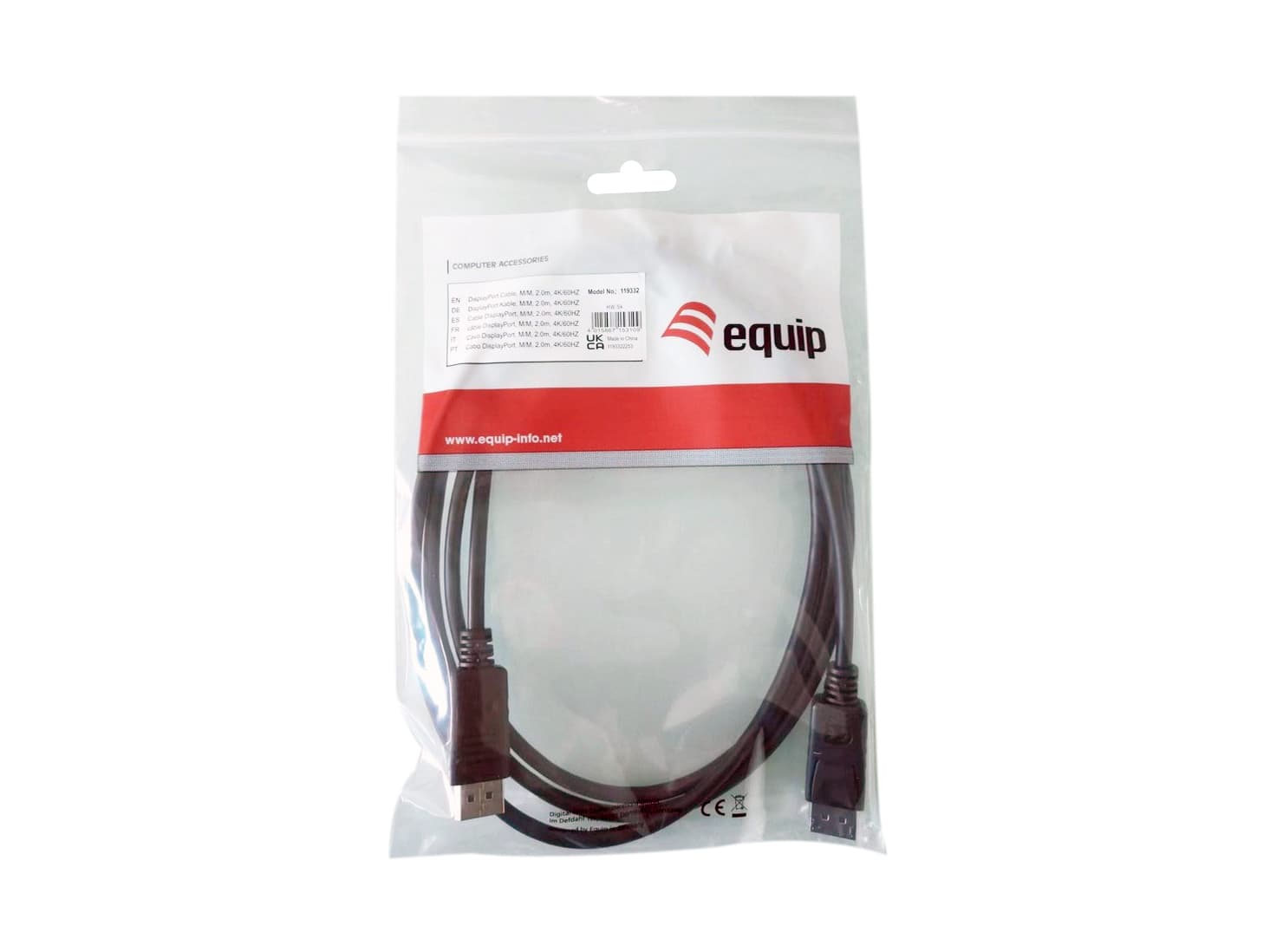 Equip 119339 Cabo DisplayPort 1.2, 10m, 4K/60Hz, miniatura 3