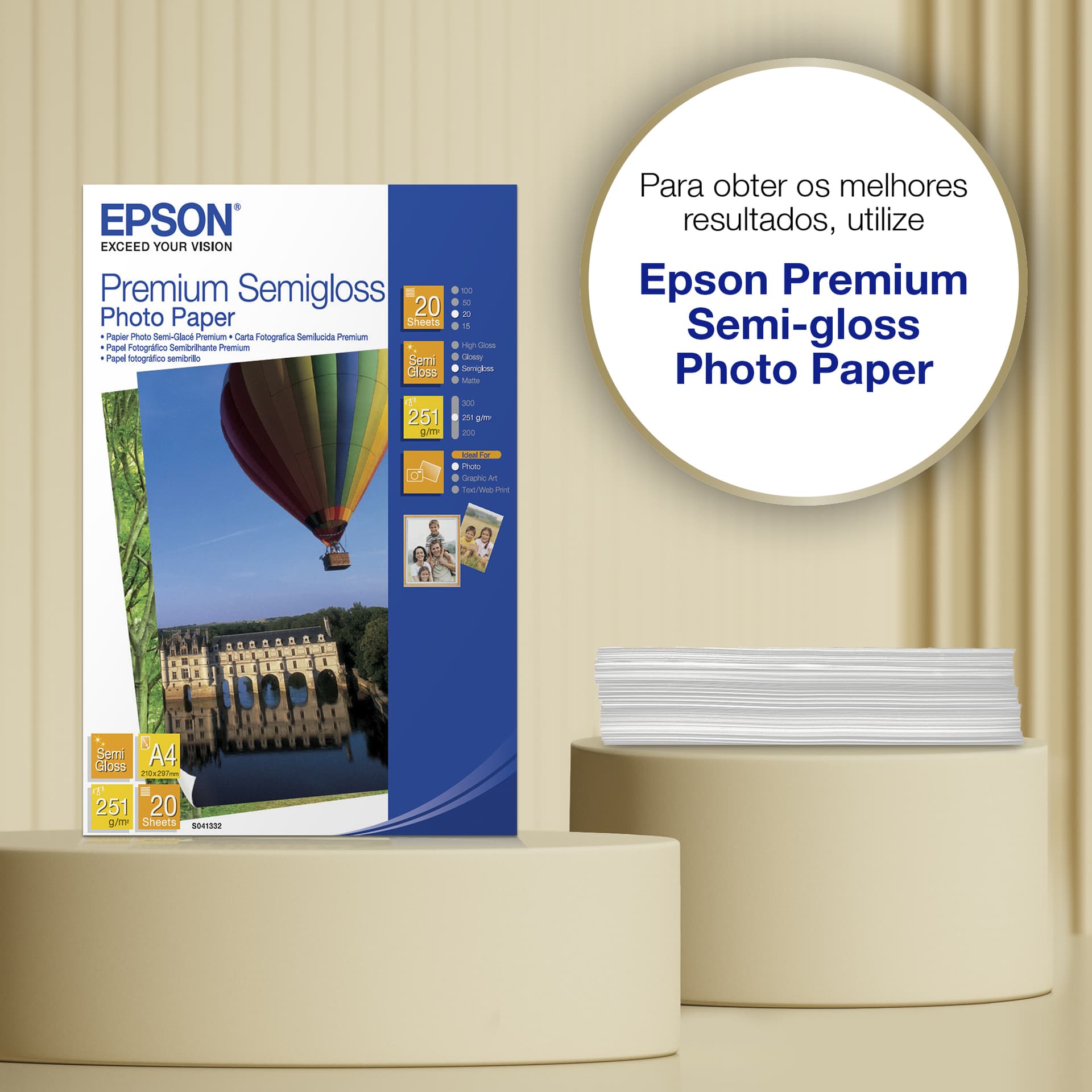 Epson Premium Semi-Gloss Photo Paper - A4 - 20 Folhas — miniatura 3