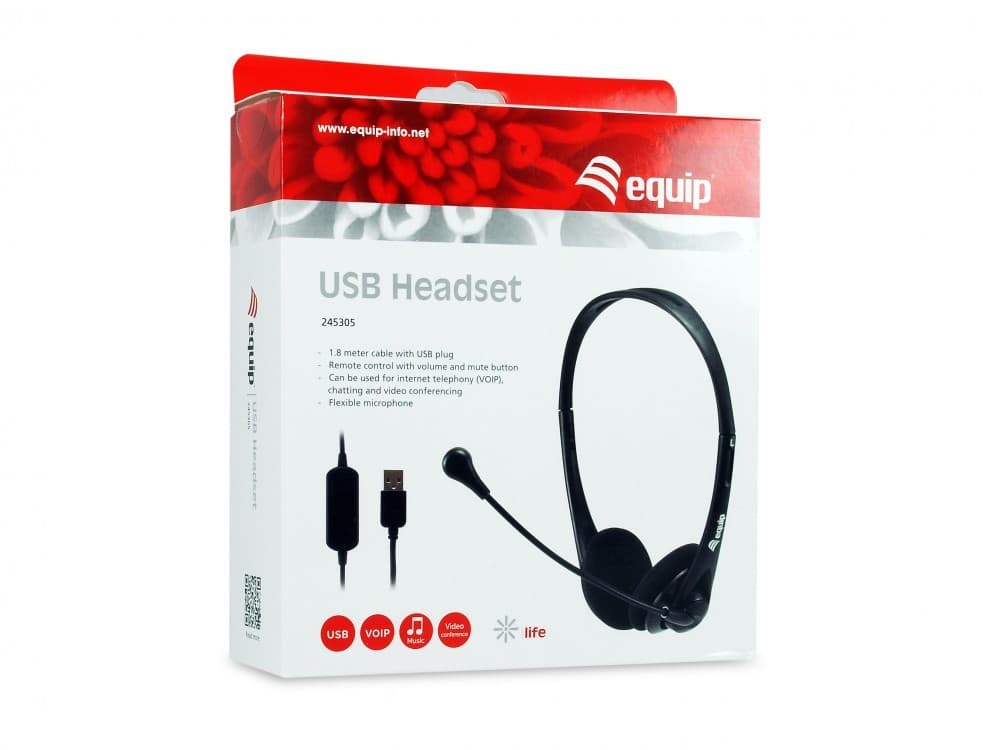 EQUIP LIFE HEADSET C/ MICRO FUNÇÃO MUTE E VOL USB — miniatura 2