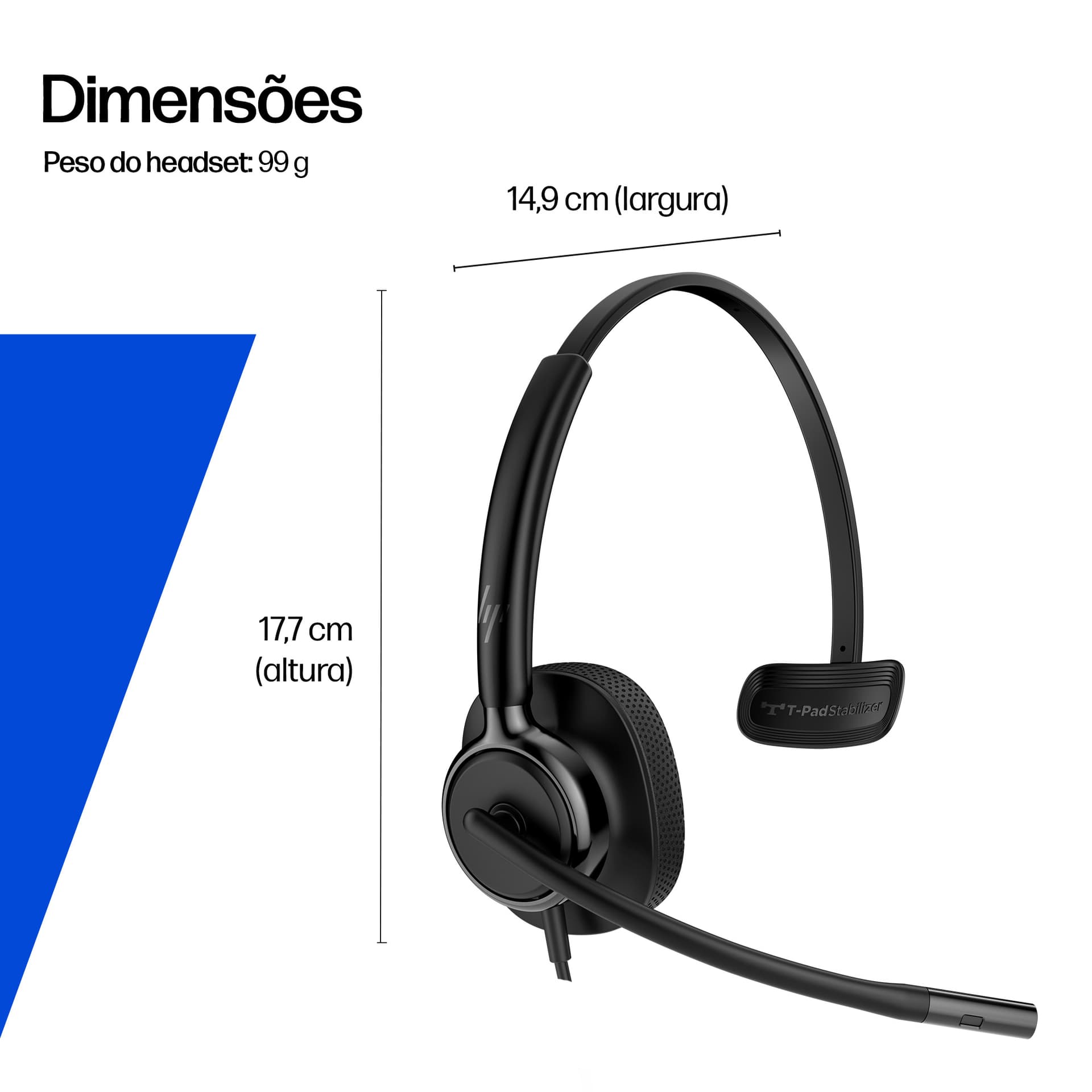 HP Poly Headset estéreo USB com fios Mission 425 Classic (a granel) — miniatura 5