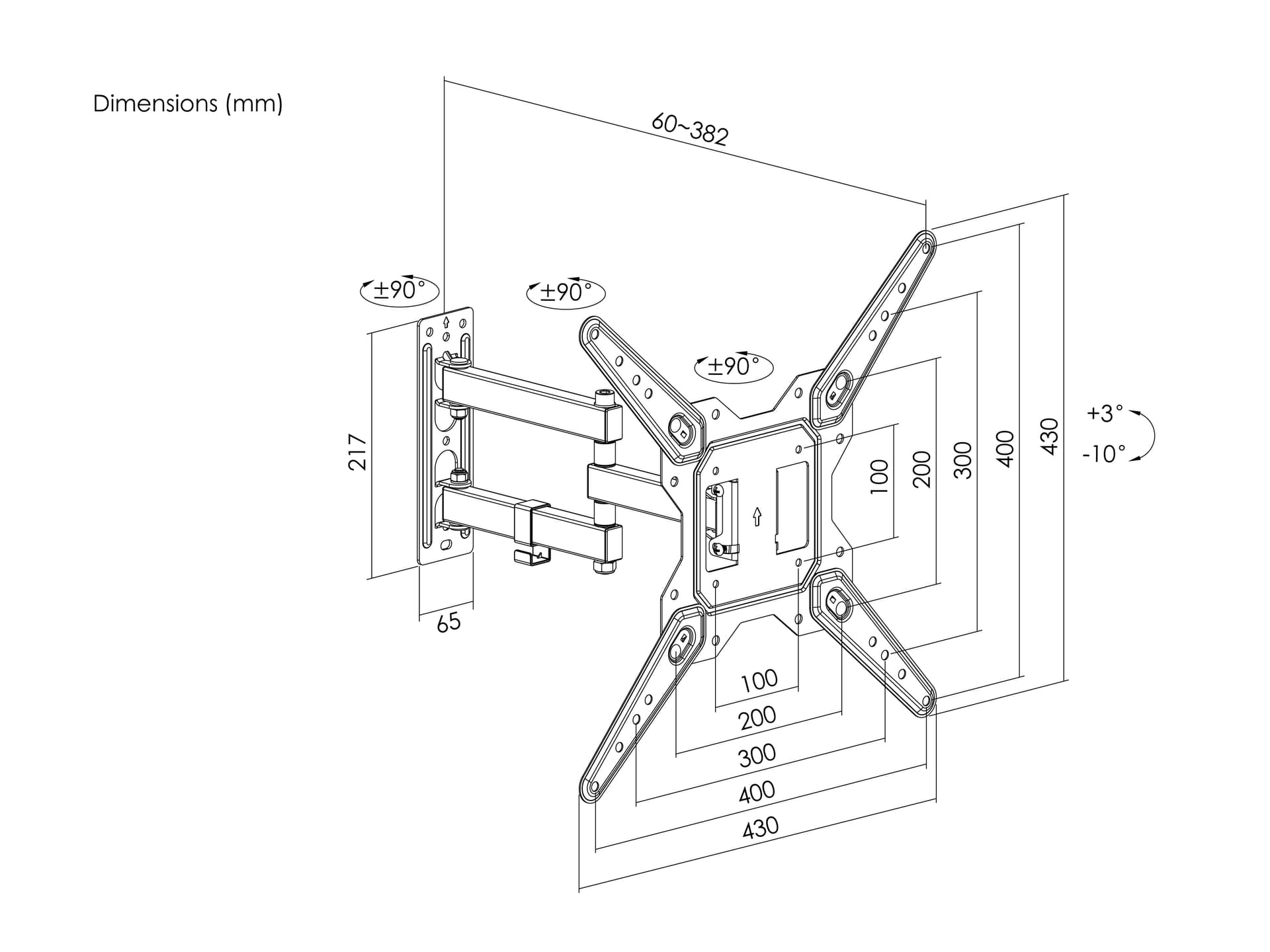 Equip Suporte de parede para TV de movimento total de 23"-55” — miniatura 9