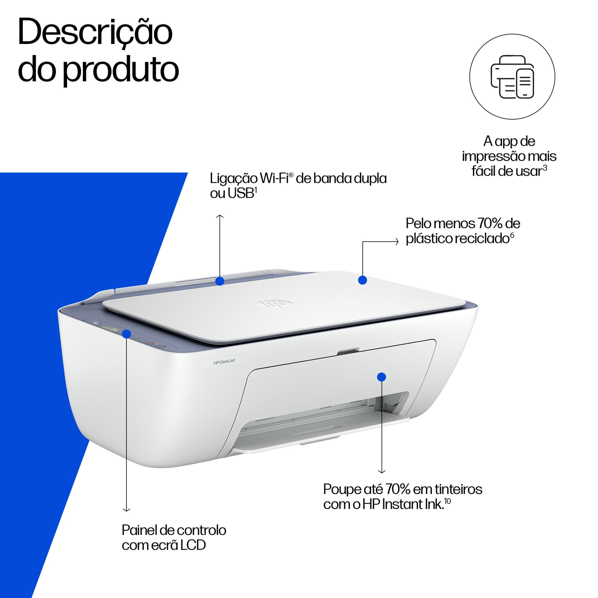 HP DeskJet 2922 Sem fios All-in-One Cor Impressora, miniatura 4