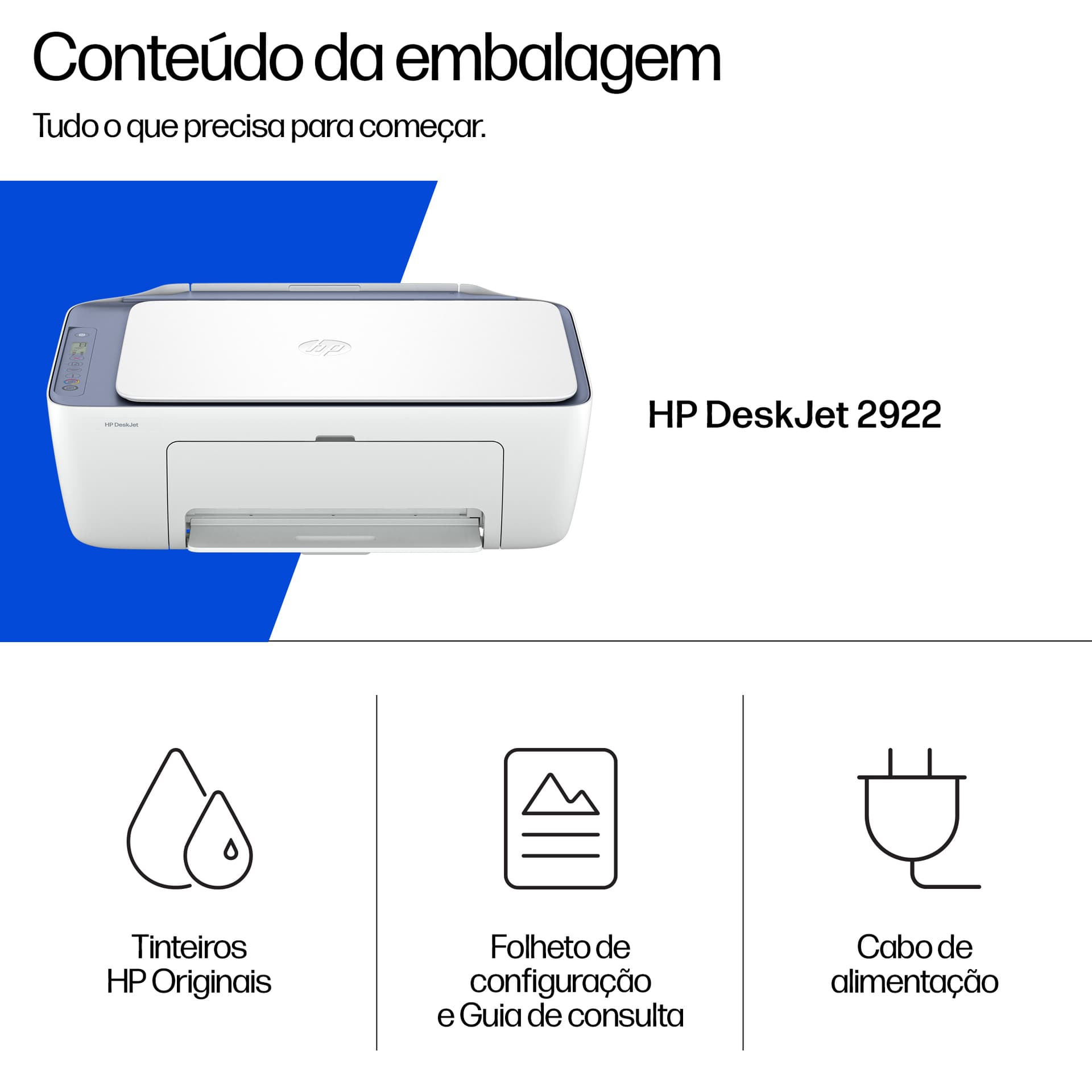 HP DeskJet 2922 Sem fios All-in-One Cor Impressora, miniatura 5
