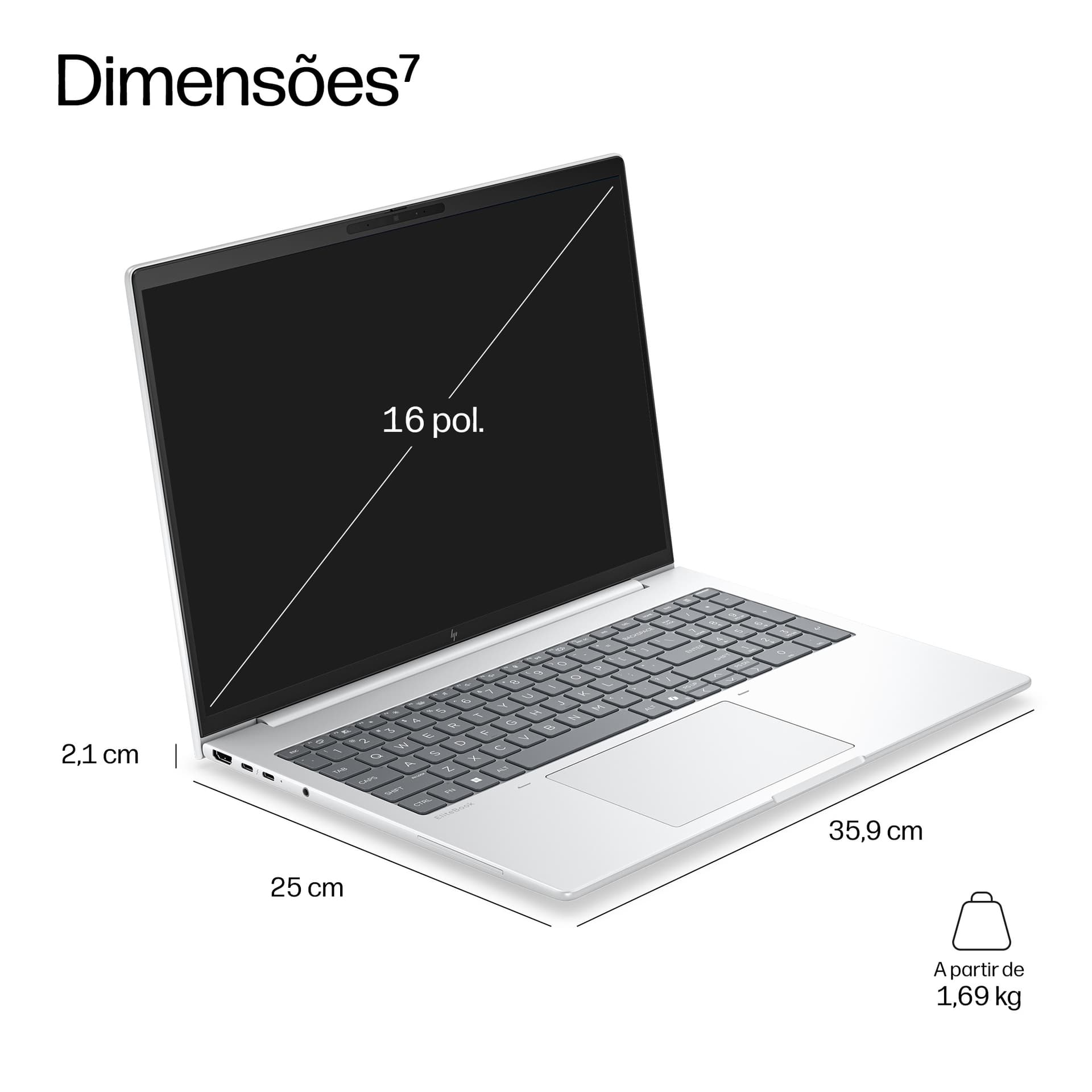 HP ELITEBOOK 8 G2i 16 U7-355 32GB 1TB 16" W11 P64 3Y #PROMO AGOS — miniatura 5