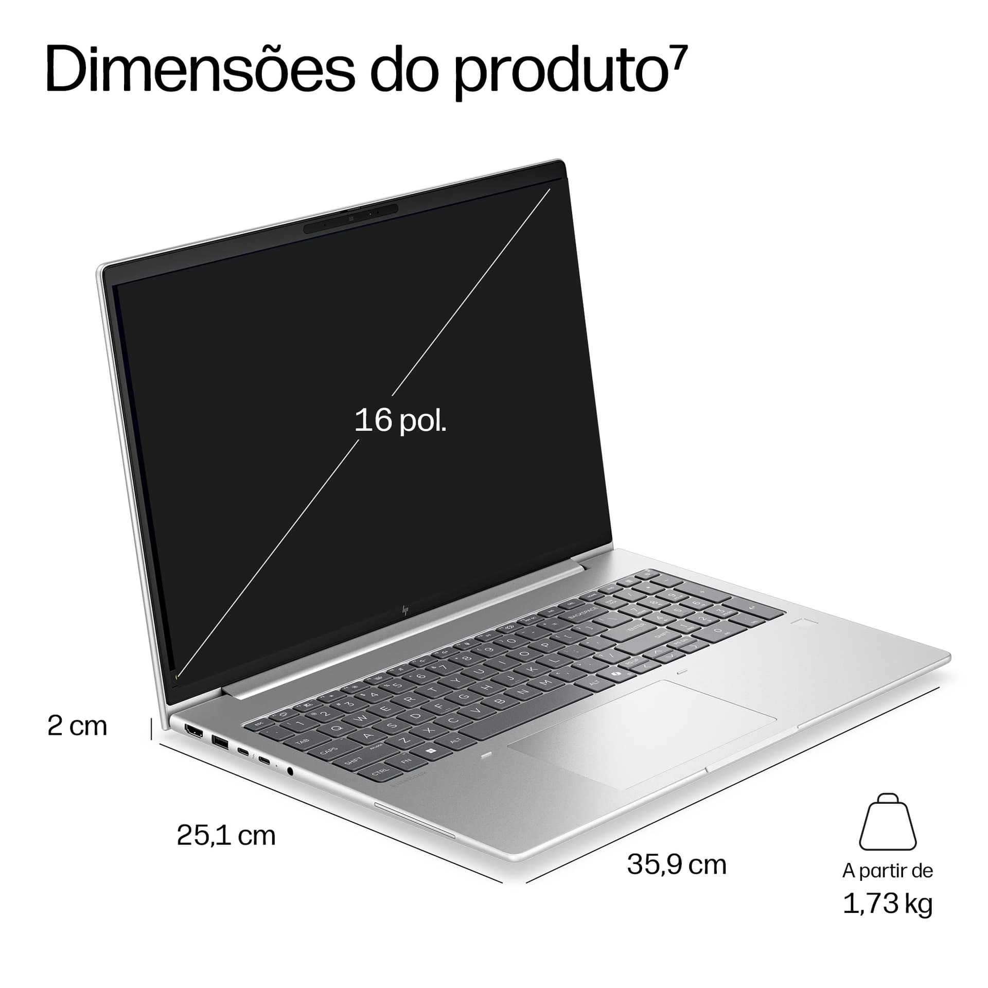 HP ELITEBOOK 6 G2i U7-366H 24GB 512GB SSD 16" W11 P64 1Y #PROMO SET — miniatura 5