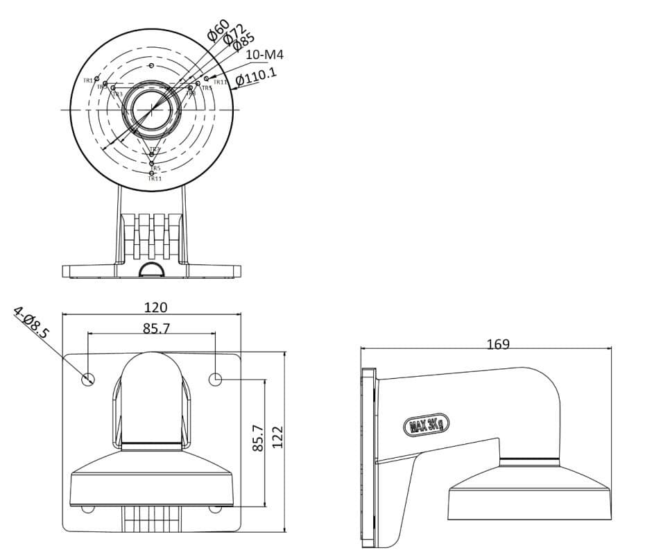 Hikvision DS-1272ZJ-110-TRS Wall mount, miniatura 6