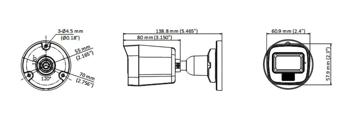 Hikvision DS-2CE16U0T-LF(2.8mm) 4K Câmera Mini Bullet com Iluminação Híbrida Inteligente Fixa, miniatura 3