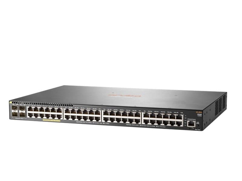 HPE Aruba 2930F 48G PoE+ 4SFP+ - Interruptor - L3 - Administrado - 48 x 10/100/1000 (PoE+) + 4 x 1 Gigabit / 10 Gigabit SFP+ (ligação ascendente) - montável em trilho - PoE+ (370 W) — miniatura 2