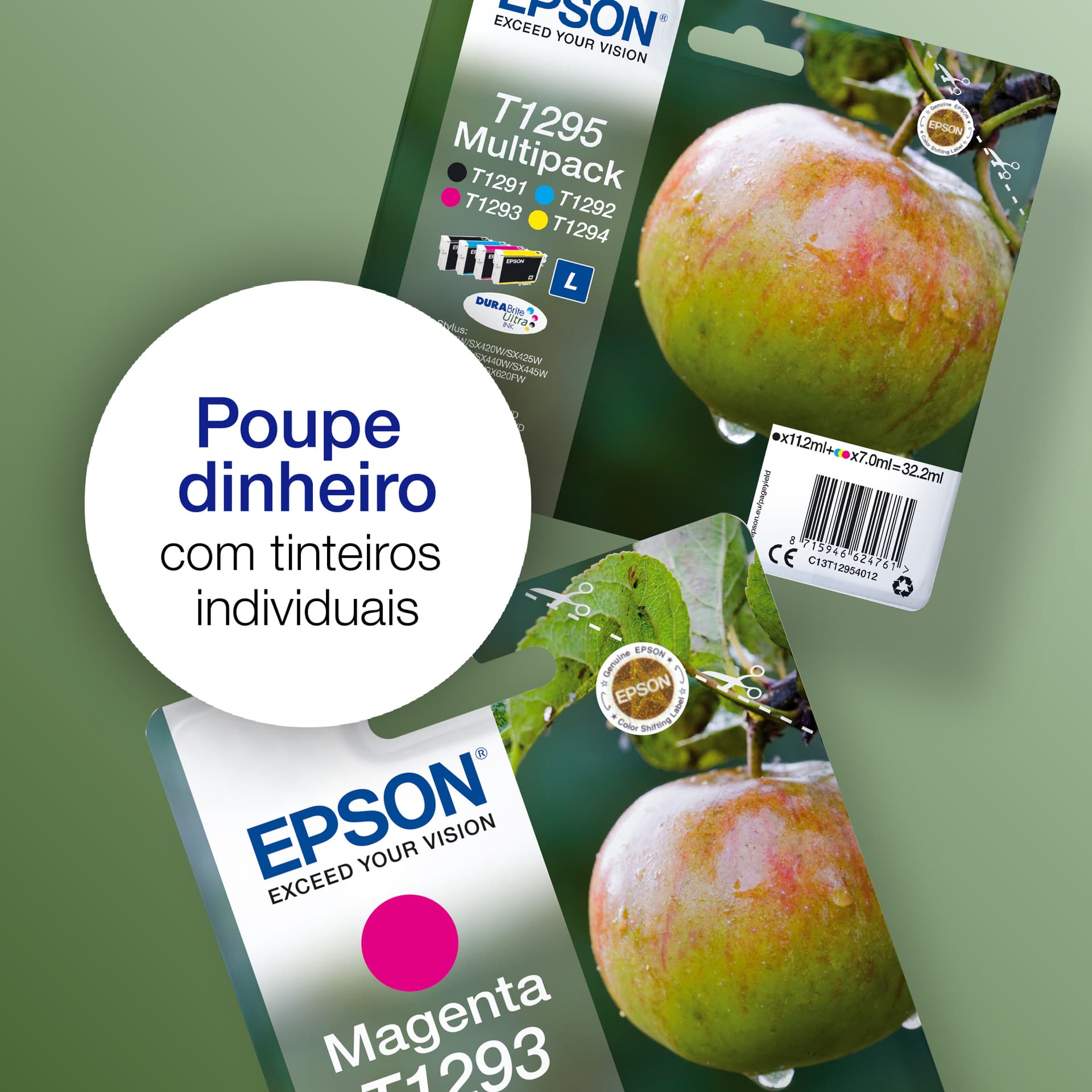 Epson Apple T1295 Tinta multipack de 4 cores DURABrite Ultra Maçã — miniatura 3