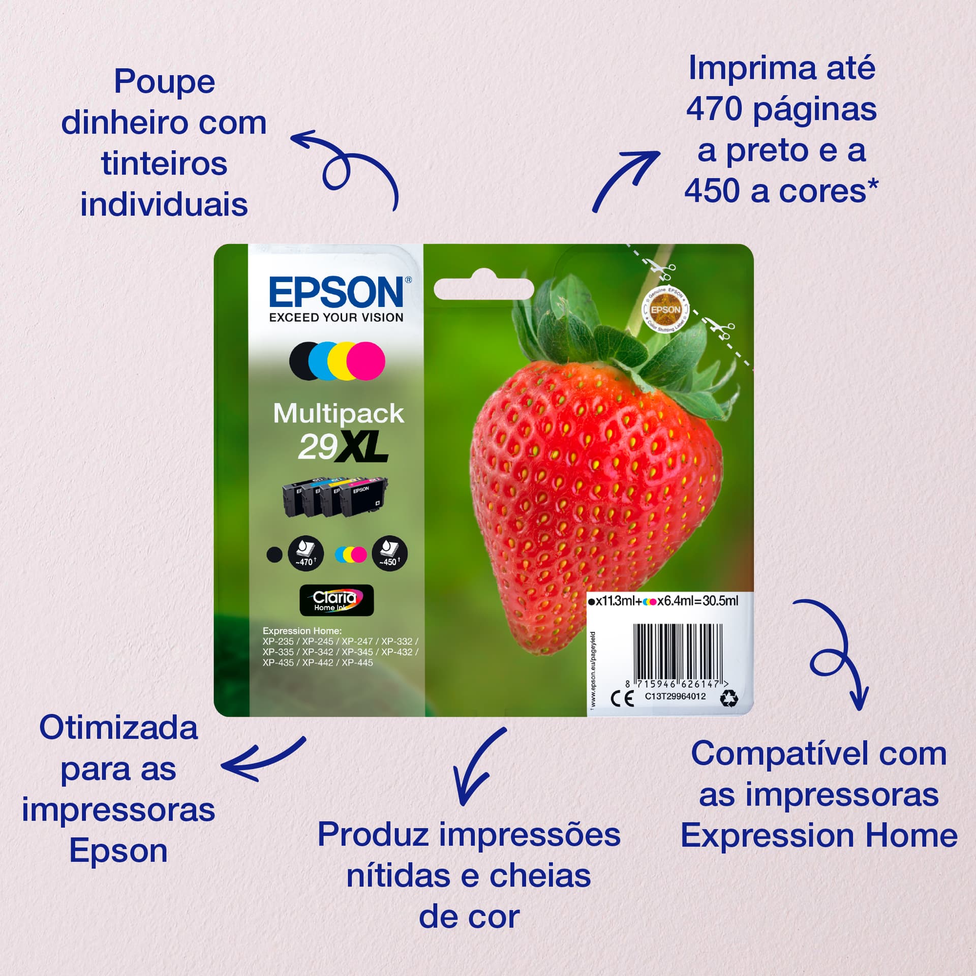 Epson Strawberry Multipack 4-colours 29 Claria Home Ink — miniatura 2
