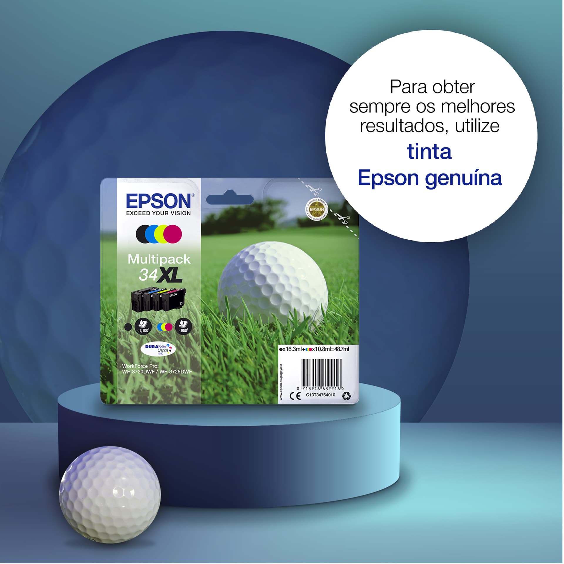 Epson Golf ball 34 Conjunto individual magenta DURABrite Ultra Bola de golfe — miniatura 4