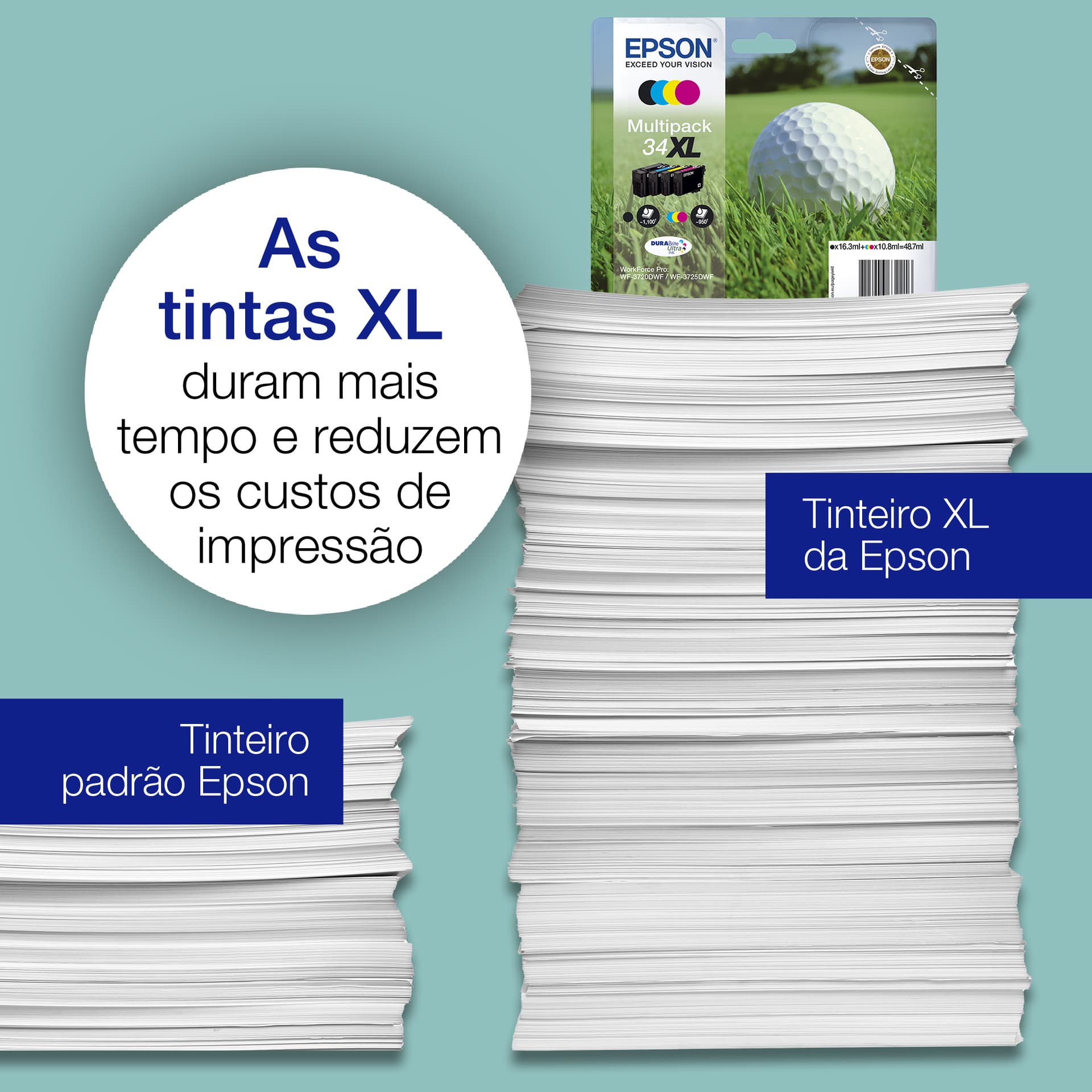 Epson Golf ball 34 Conjunto individual magenta DURABrite Ultra Bola de golfe — miniatura 5