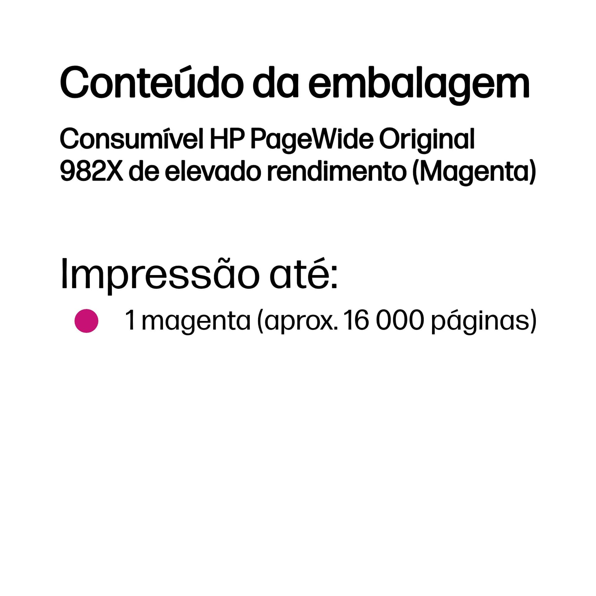 HP Consumível PageWide Original 982X de elevado rendimento (Magenta), miniatura 3