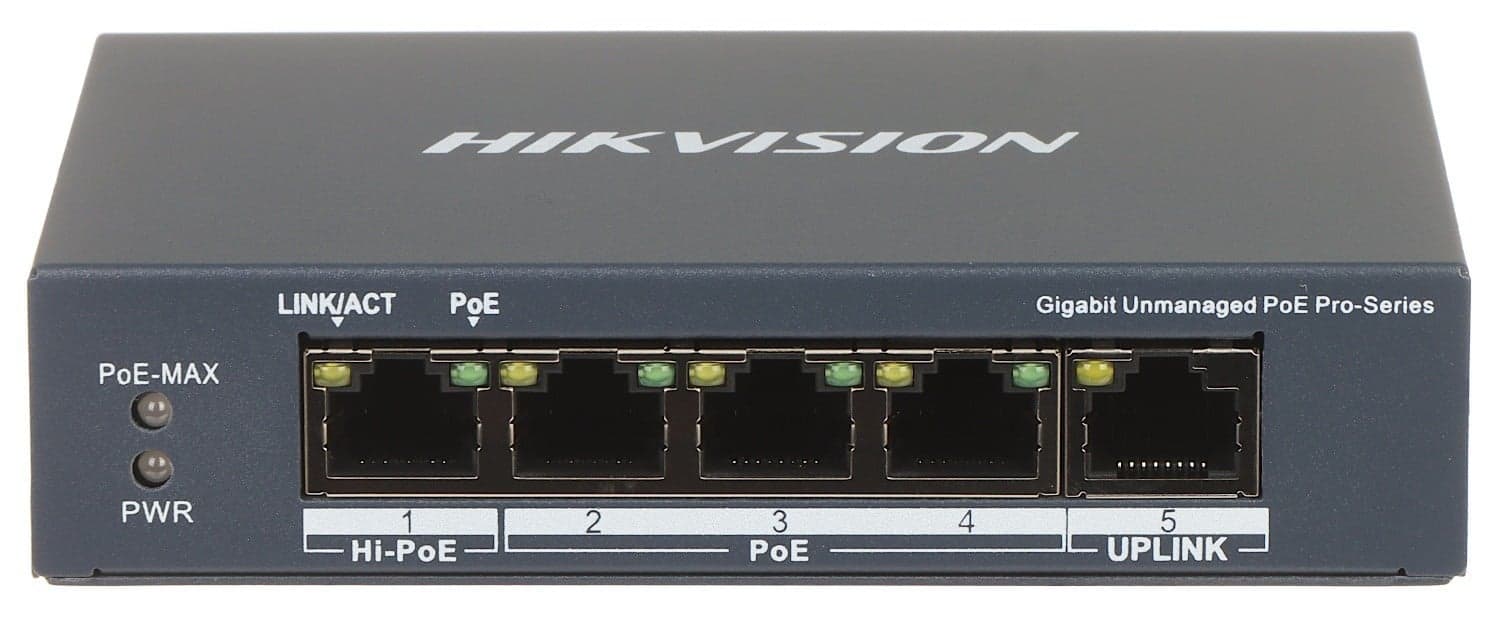 Hikvision DS-3E0505HP-E Switch POE Gigabit não gerenciado de 4 portas, miniatura 3
