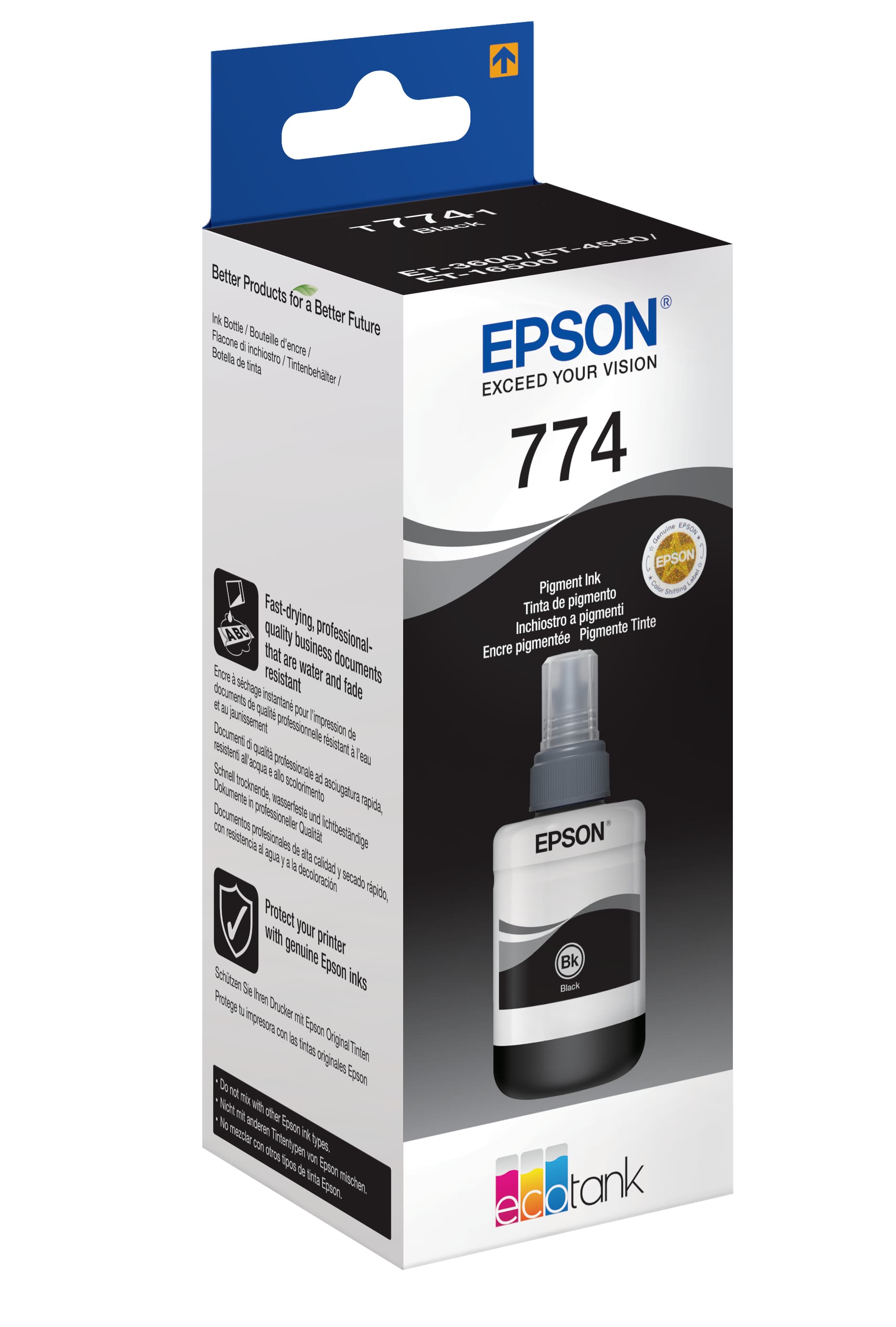 Epson Garrafa de tinta Preto Pigmentado EcoTank 774, miniatura 1