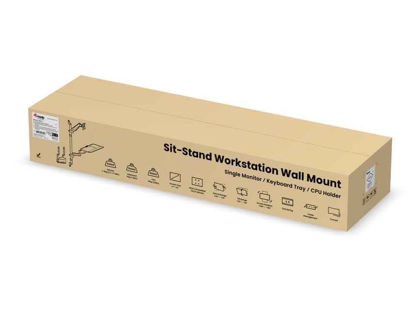 Equip Estação de trabalho de parede para monitor único de 17"-32” — miniatura 12