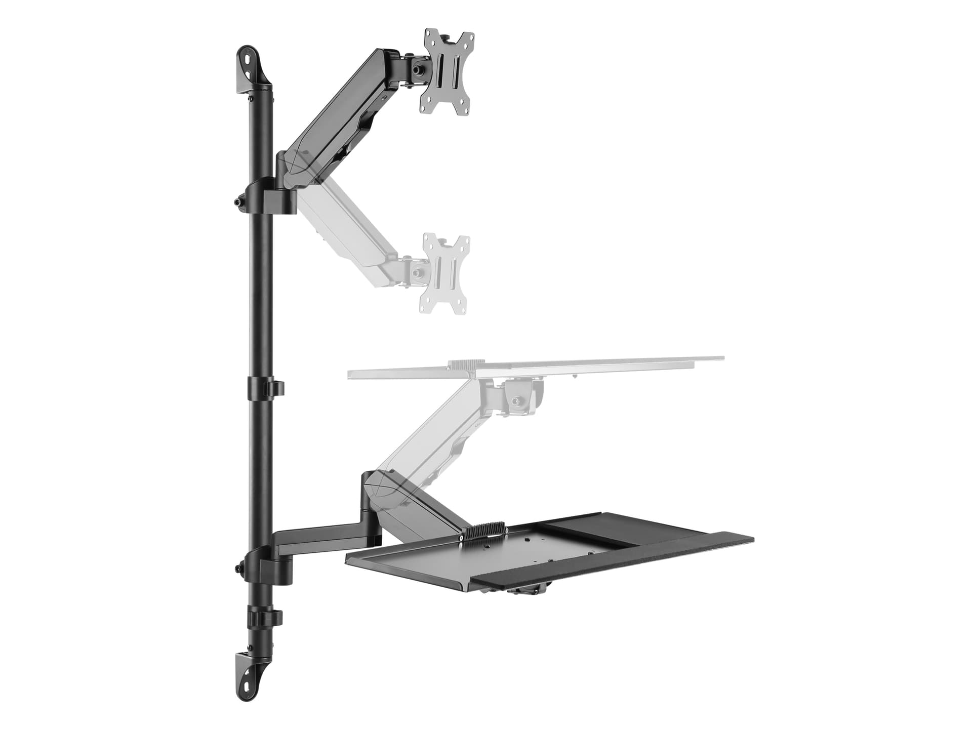 Equip Estação de trabalho de parede para monitor único de 17"-32” — miniatura 3