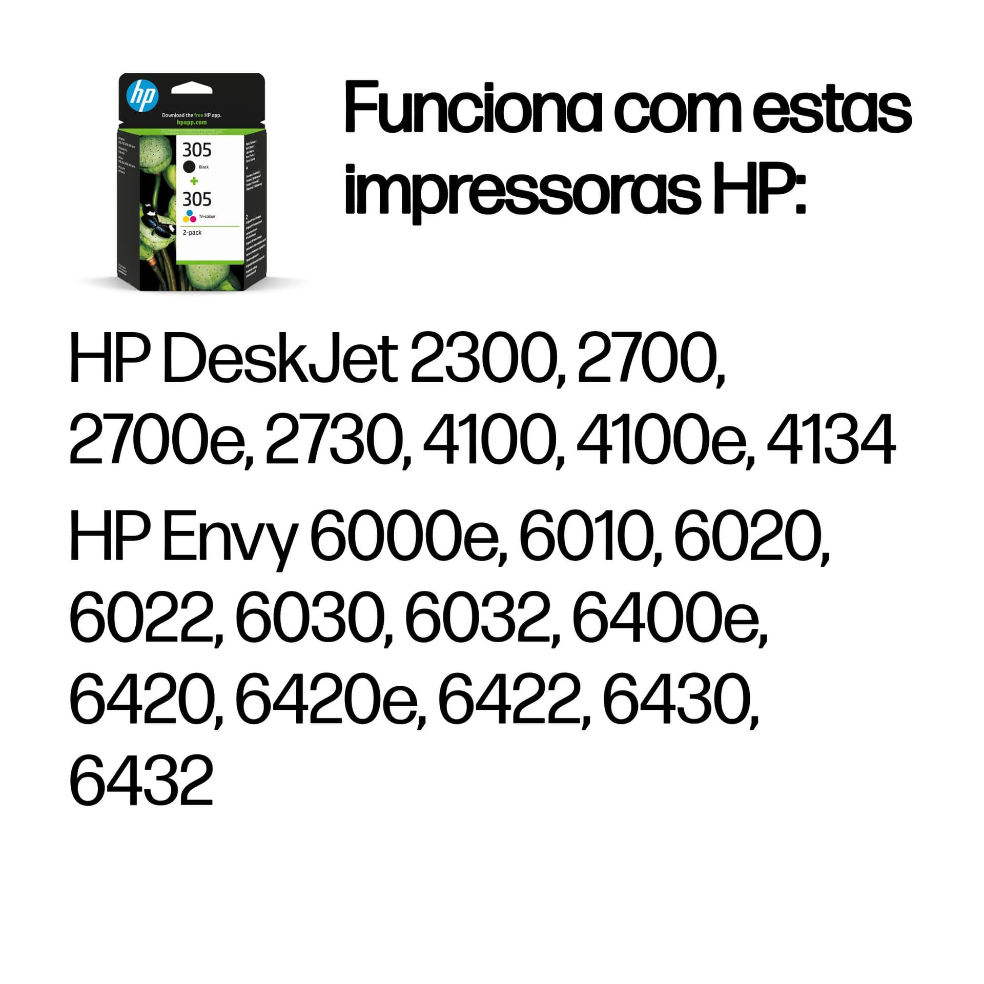 HP Conjunto de 2 tinteiros tricolor/pretos 305 originais, miniatura 2