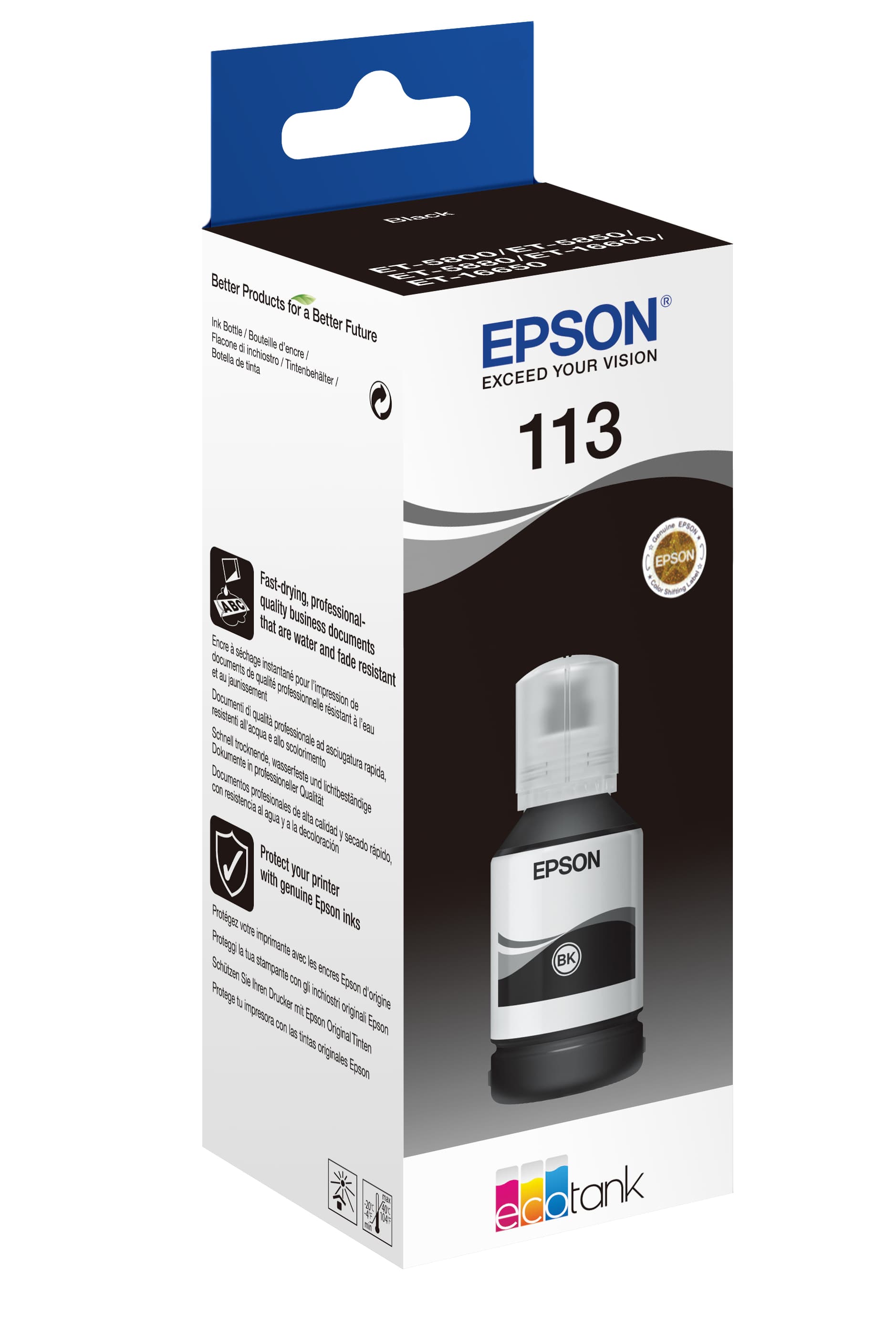 Epson 113 EcoTank Pigment Black ink bottle — miniatura 6