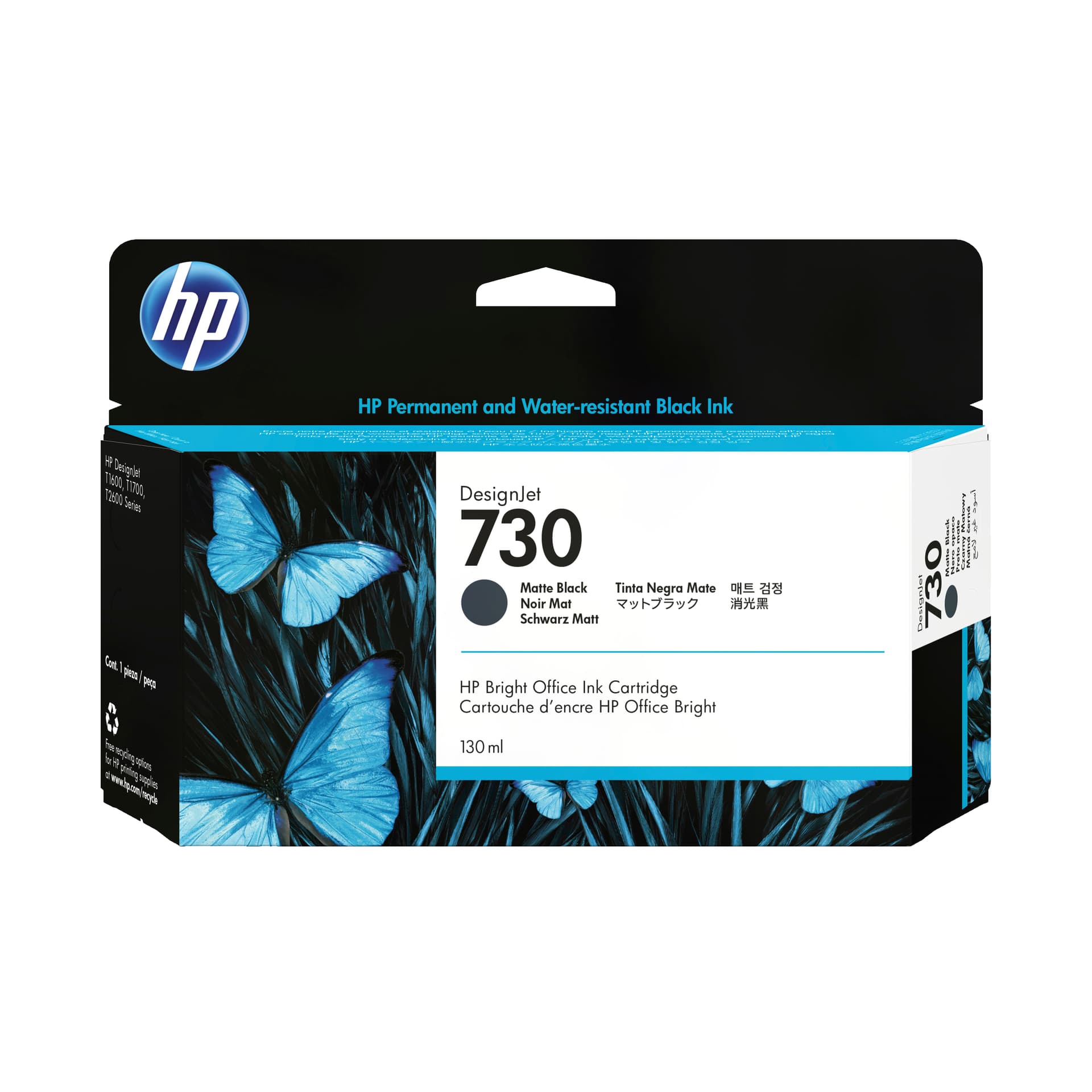 HP Tinteiro DesignJet 730 Preto Mate (130 ml) — miniatura 1
