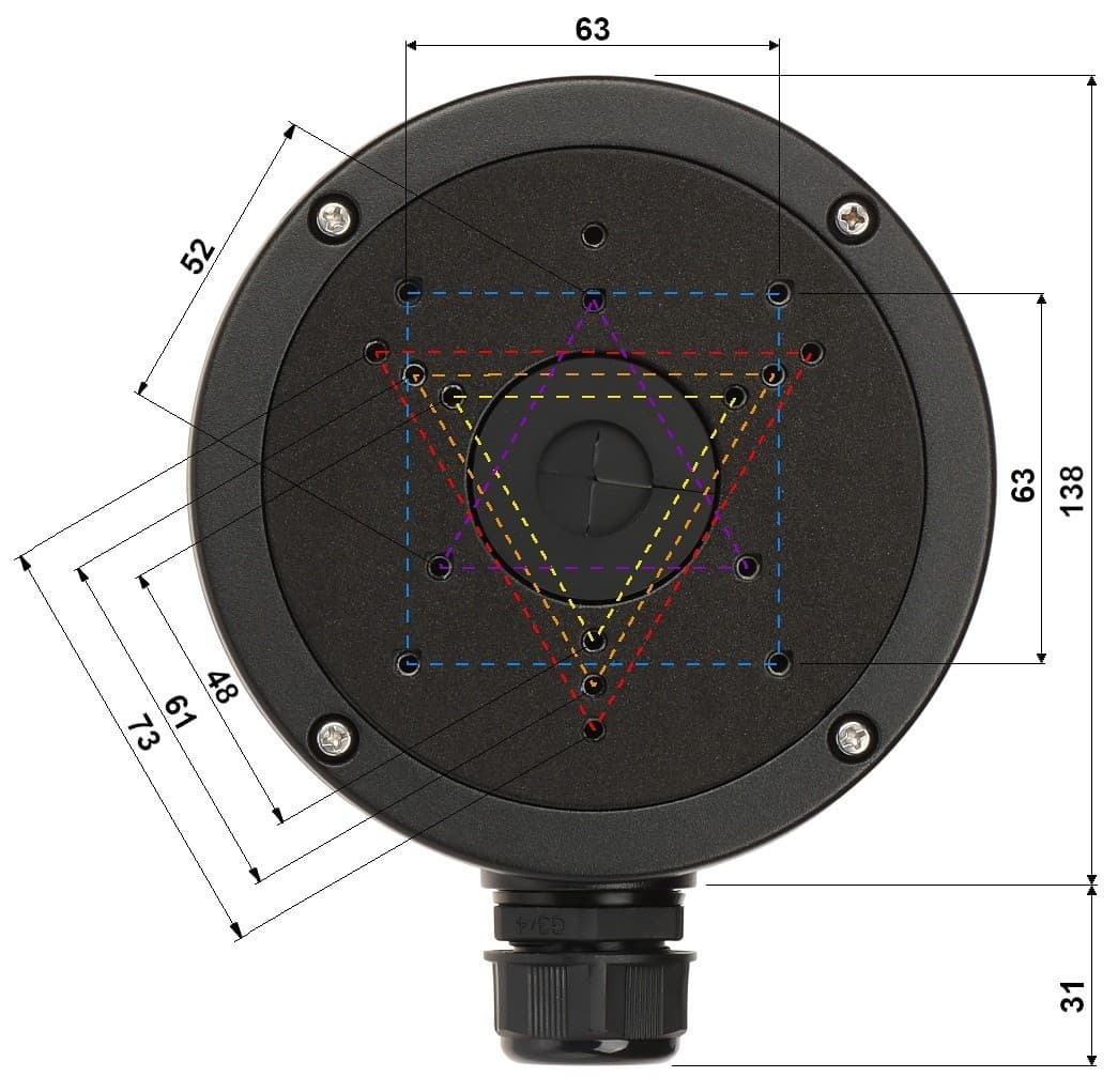 Hikvision DS-1280ZJ-S(Black) Junction box, miniatura 2