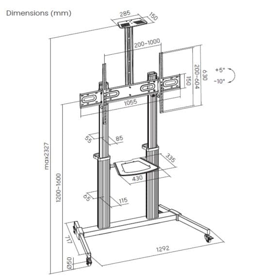 Equip Carrinho LFD com ecrã ultra-grande de 60“-100” Eco — miniatura 7