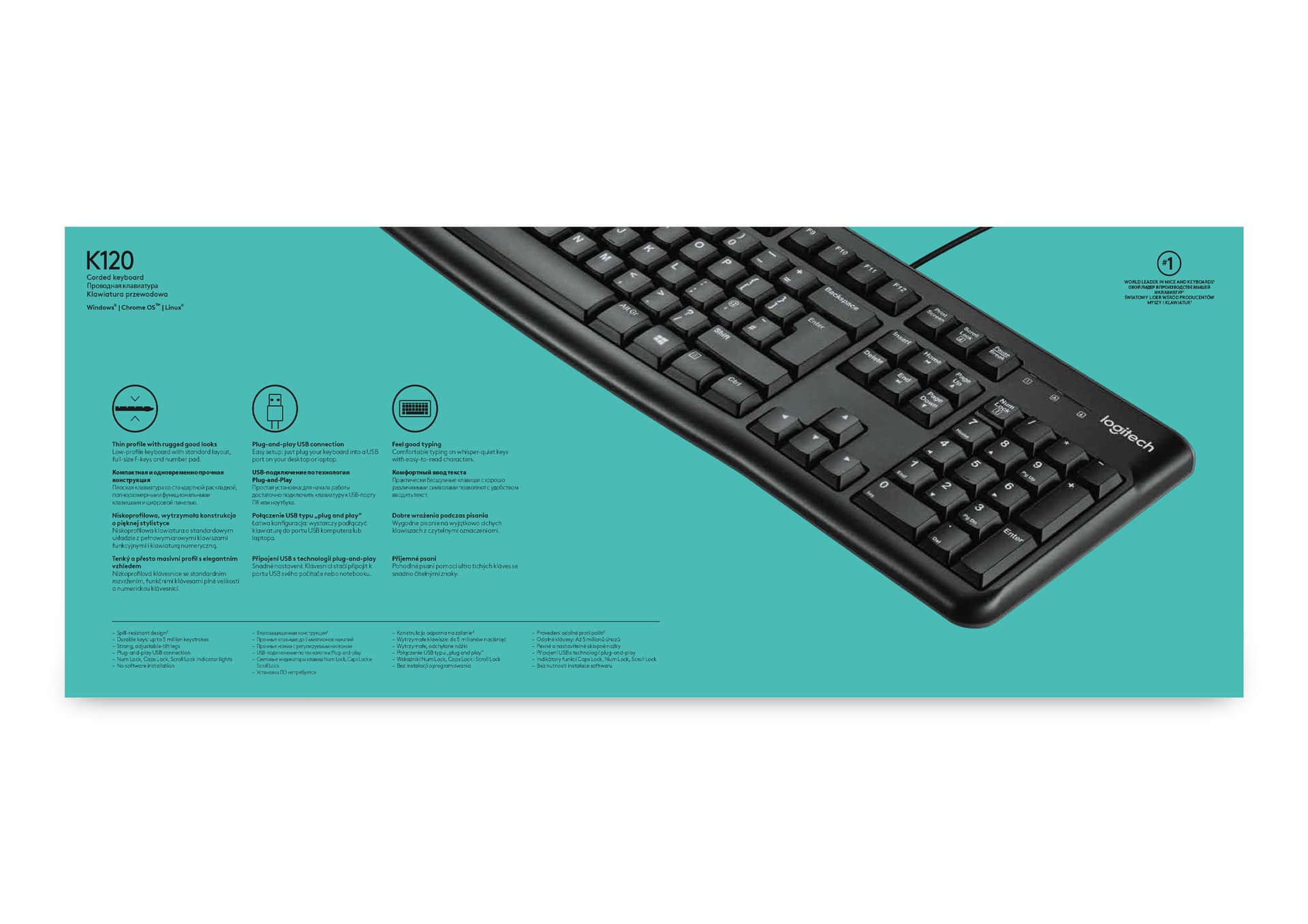 Logitech Keyboard K120 for Business — miniatura 8
