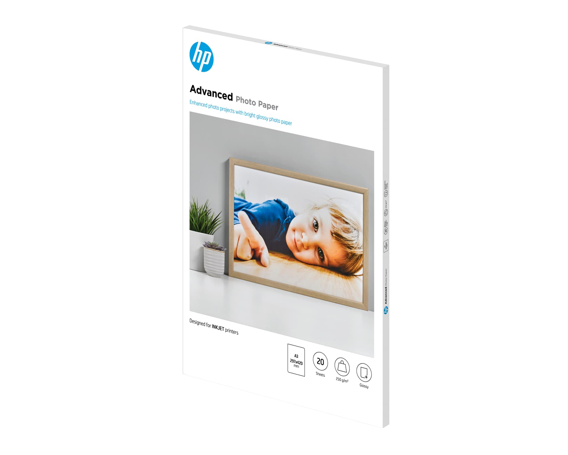 HP Papel de Fotografia Advanced Brilhante, 250 g/m2, A3 (297 x 420 mm), 20 folhas — miniatura 6