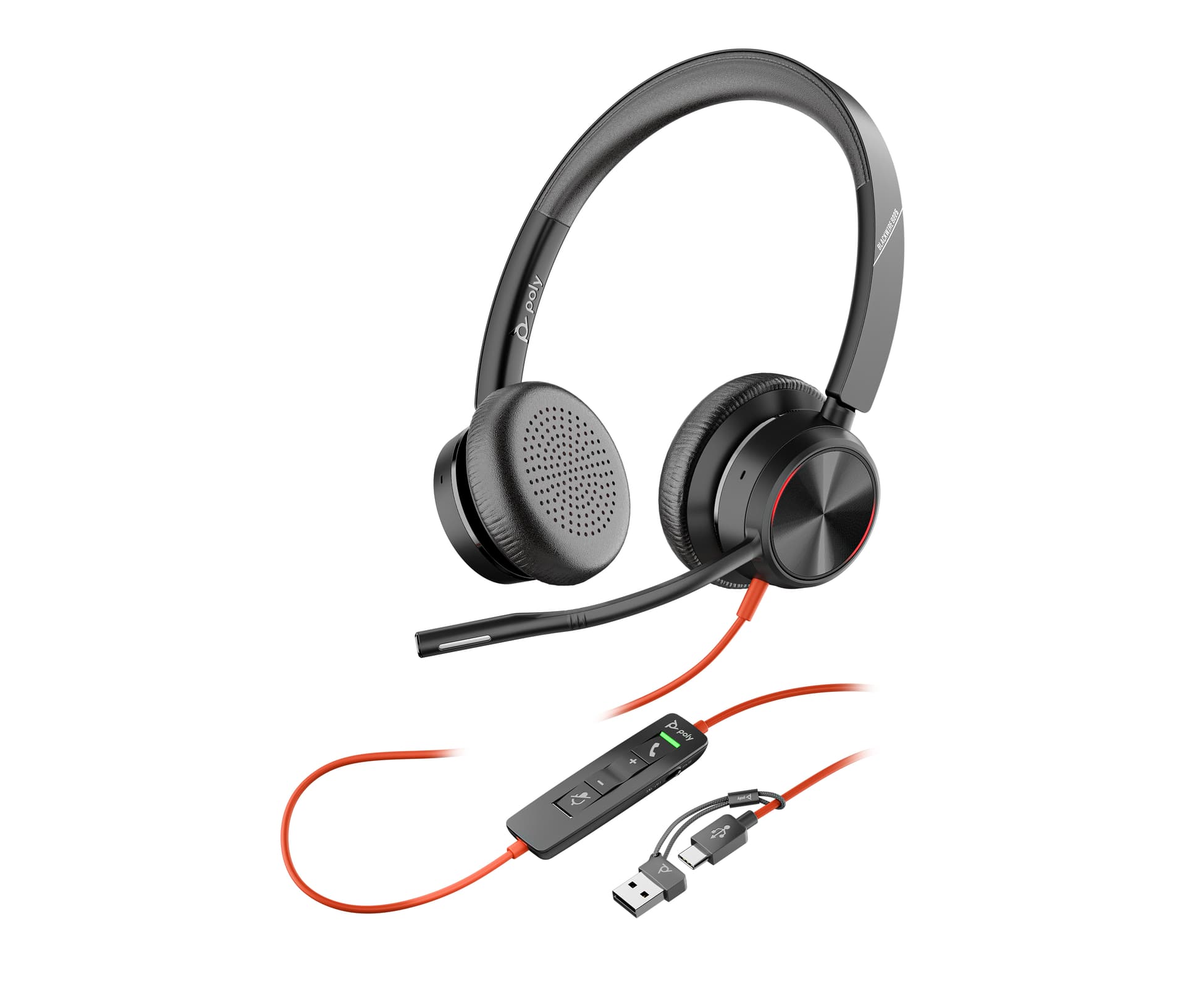 HP Poly Headset Estéreo Poly Blackwire 8225 com USB-C + Adaptador USB-C/A, miniatura 6