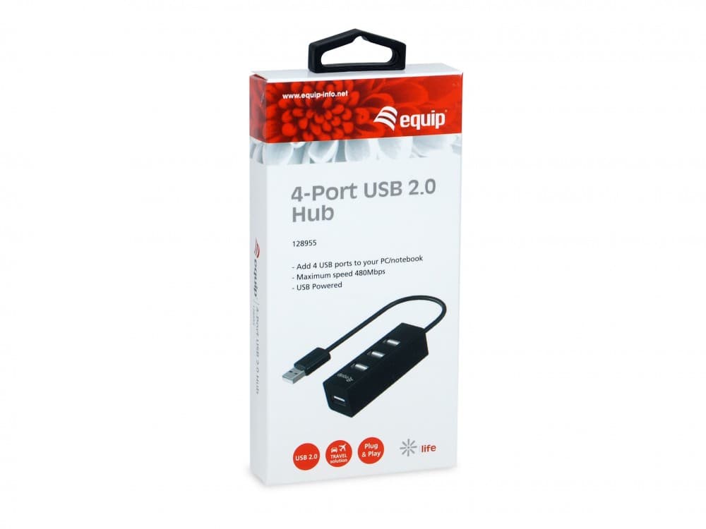 EQUIP LIFE HUB USB 4xUSB BLACK #CAMPANHA#, miniatura 2