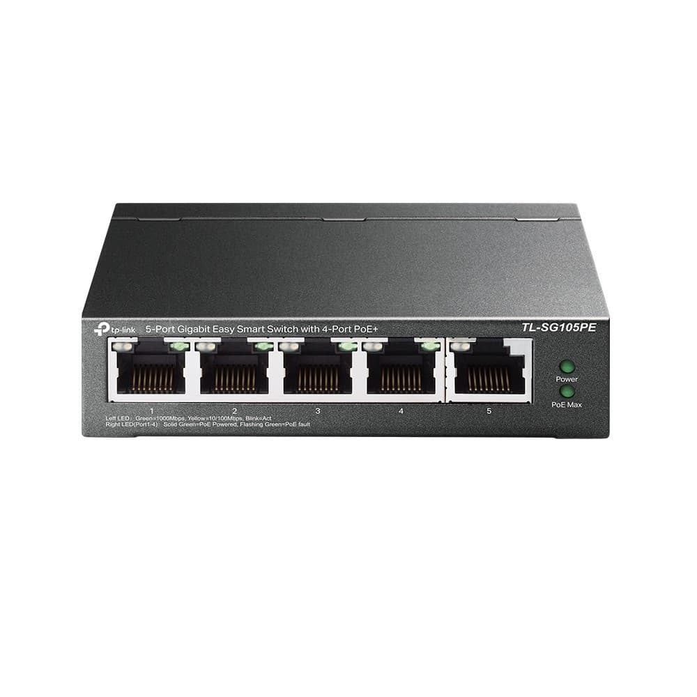 TP-LINK 5PORT GIGABIT EASY SMART SWITCH 4PORT POE+PORT 4× GIGABIT POE+ — miniatura 4