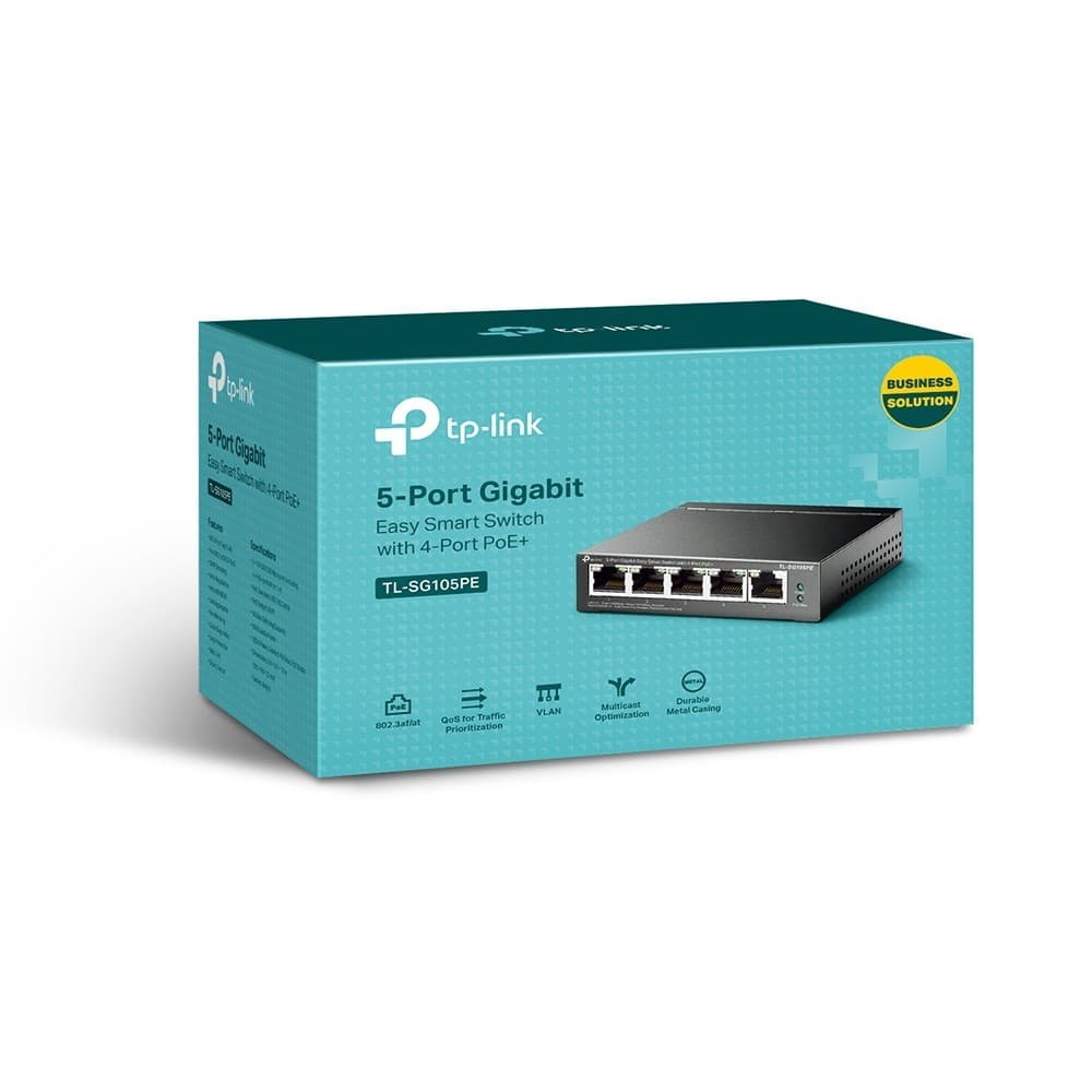 TP-LINK 5PORT GIGABIT EASY SMART SWITCH 4PORT POE+PORT 4× GIGABIT POE+ — miniatura 5