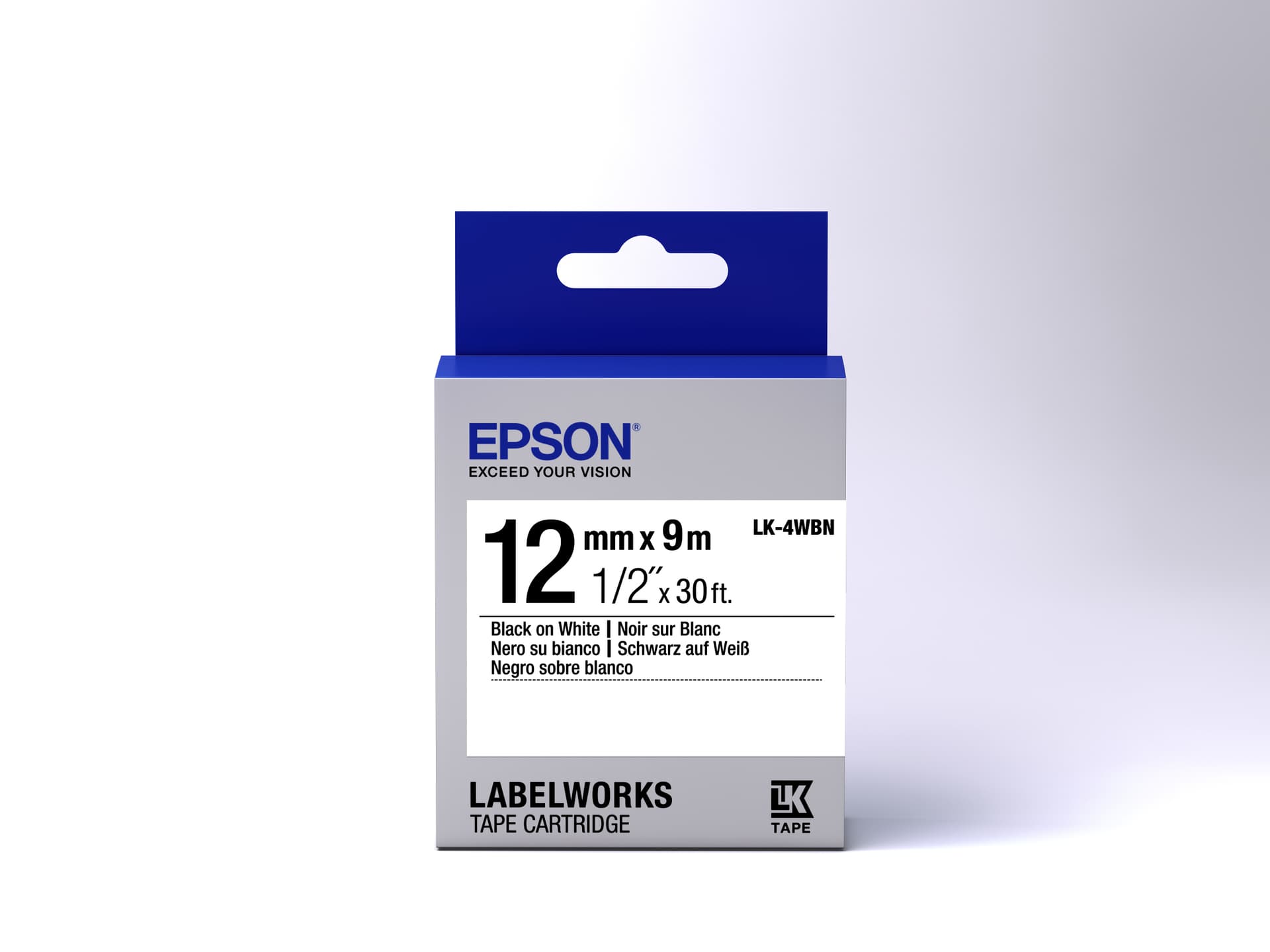 Epson Fita Padrão - LK-4WBN Std Blk/Wht 12/9 — miniatura 2