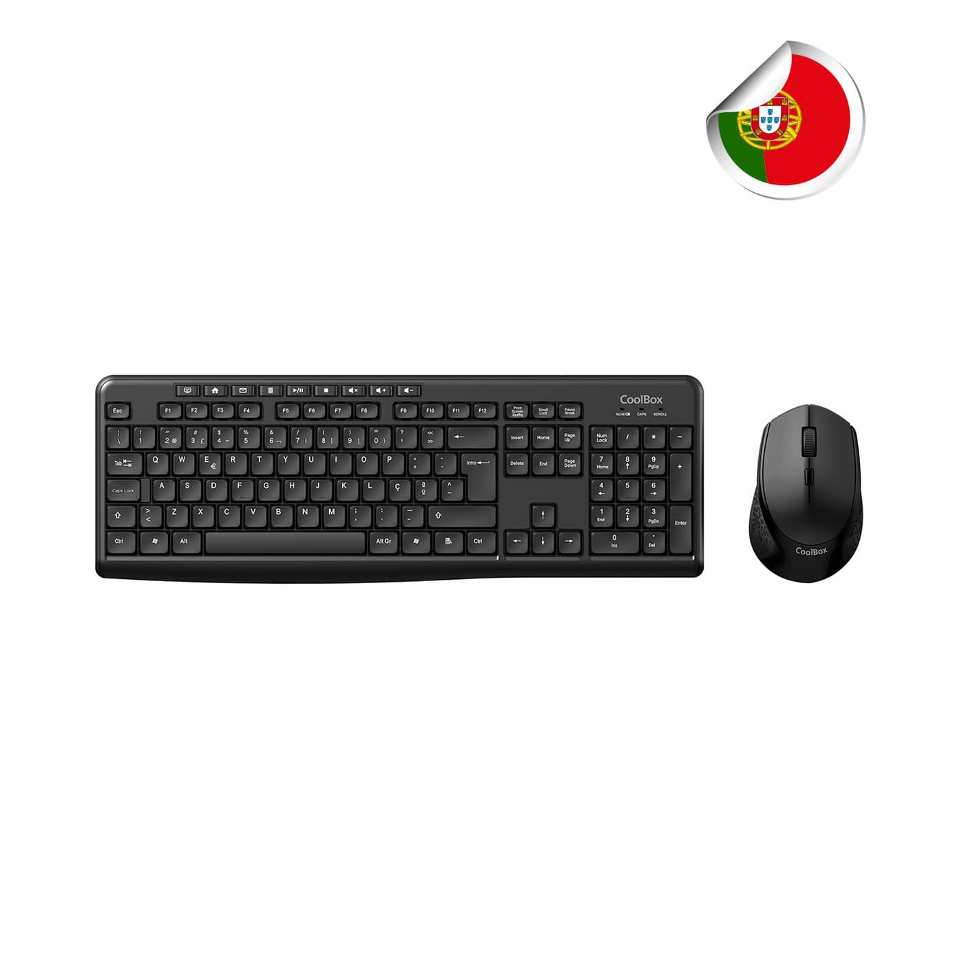 CoolBox Kit de teclado e rato multimédia sem fios em português, miniatura 1