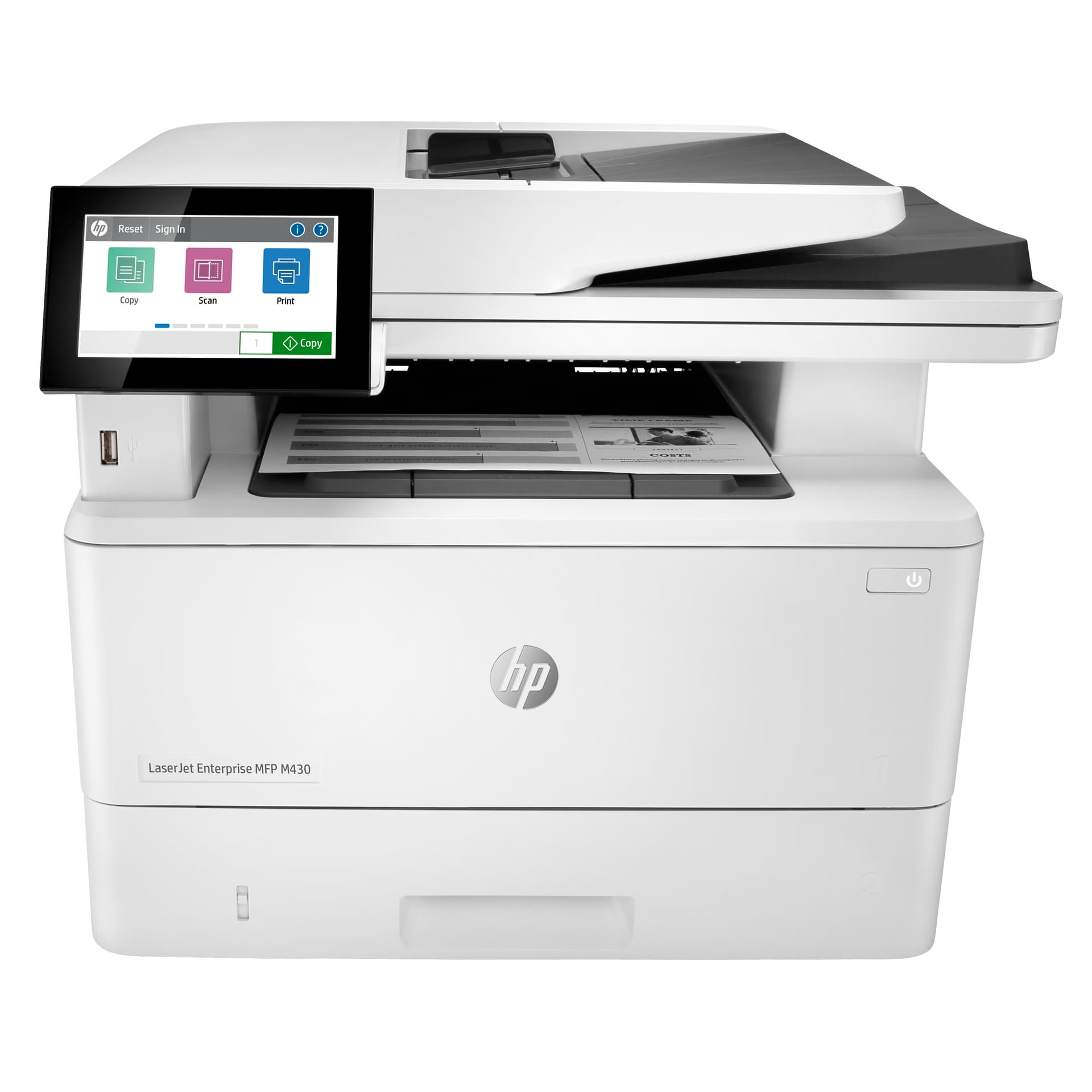 HP LaserJet Enterprise M430f Multifunction Preto e branco Impressora, Apenas Ethernet; Copiadora, Scanner — miniatura 1